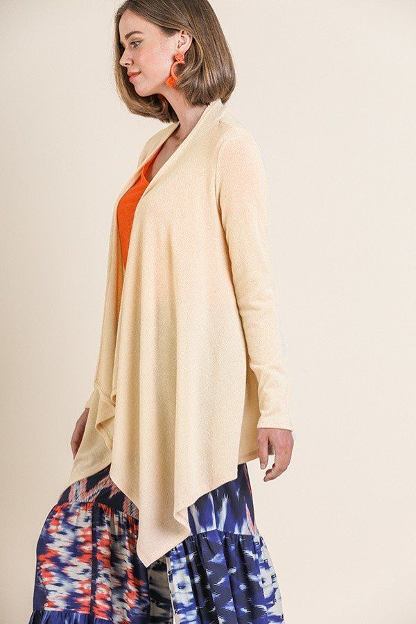 Soft Knit Long Sleeve Open Front Cardigan - That Janis Style