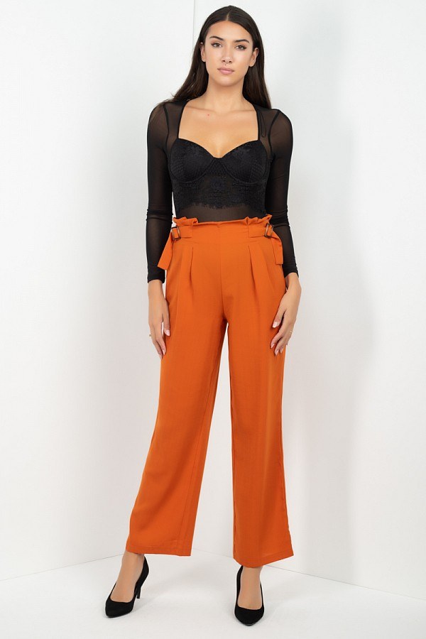 High Waist Paperbag Wide Pants - That Janis Style