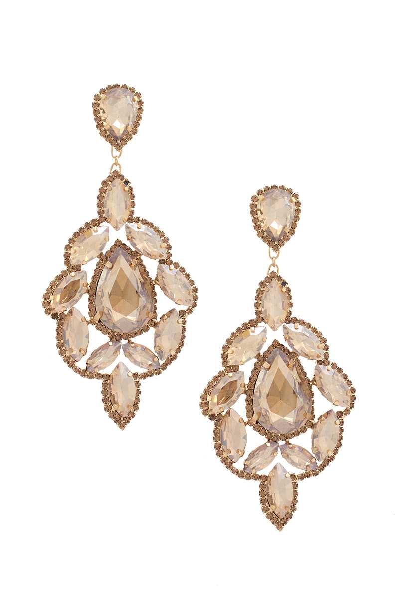 Teardrop Rhinestone Dangle Earring - That Janis Style