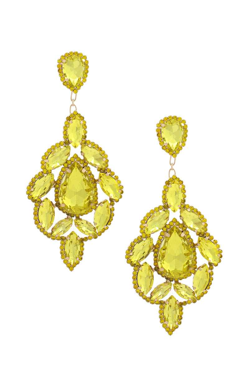 Teardrop Rhinestone Dangle Earring - That Janis Style