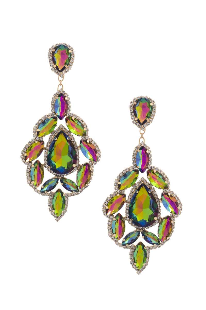 Teardrop Rhinestone Dangle Earring - That Janis Style