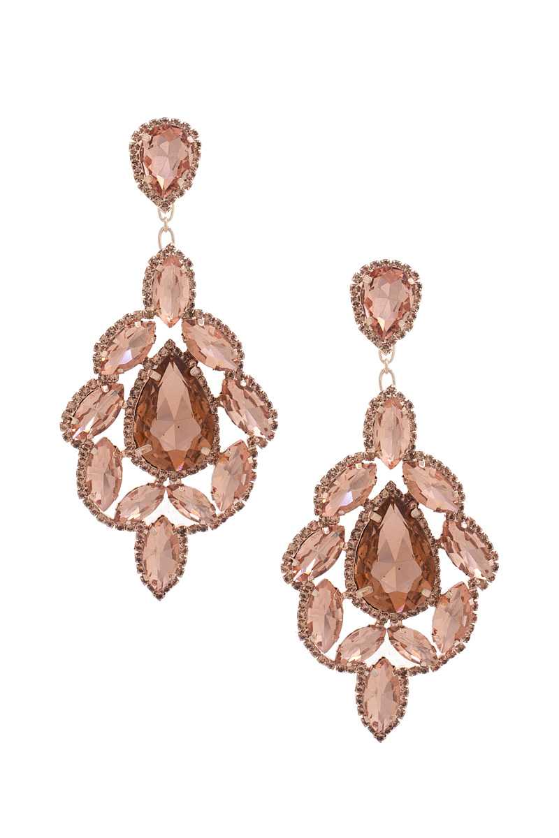 Teardrop Rhinestone Dangle Earring - That Janis Style