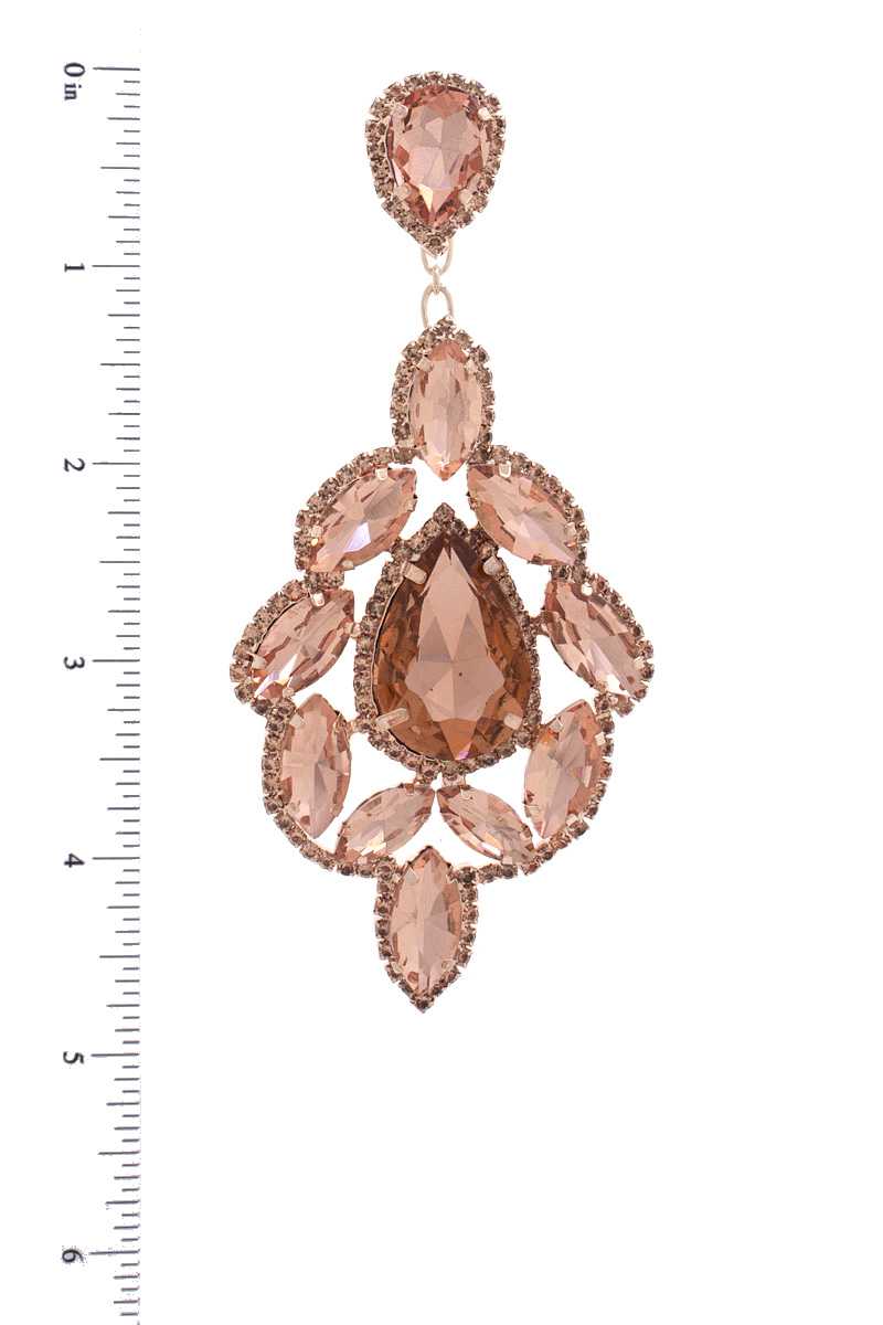 Teardrop Rhinestone Dangle Earring - That Janis Style