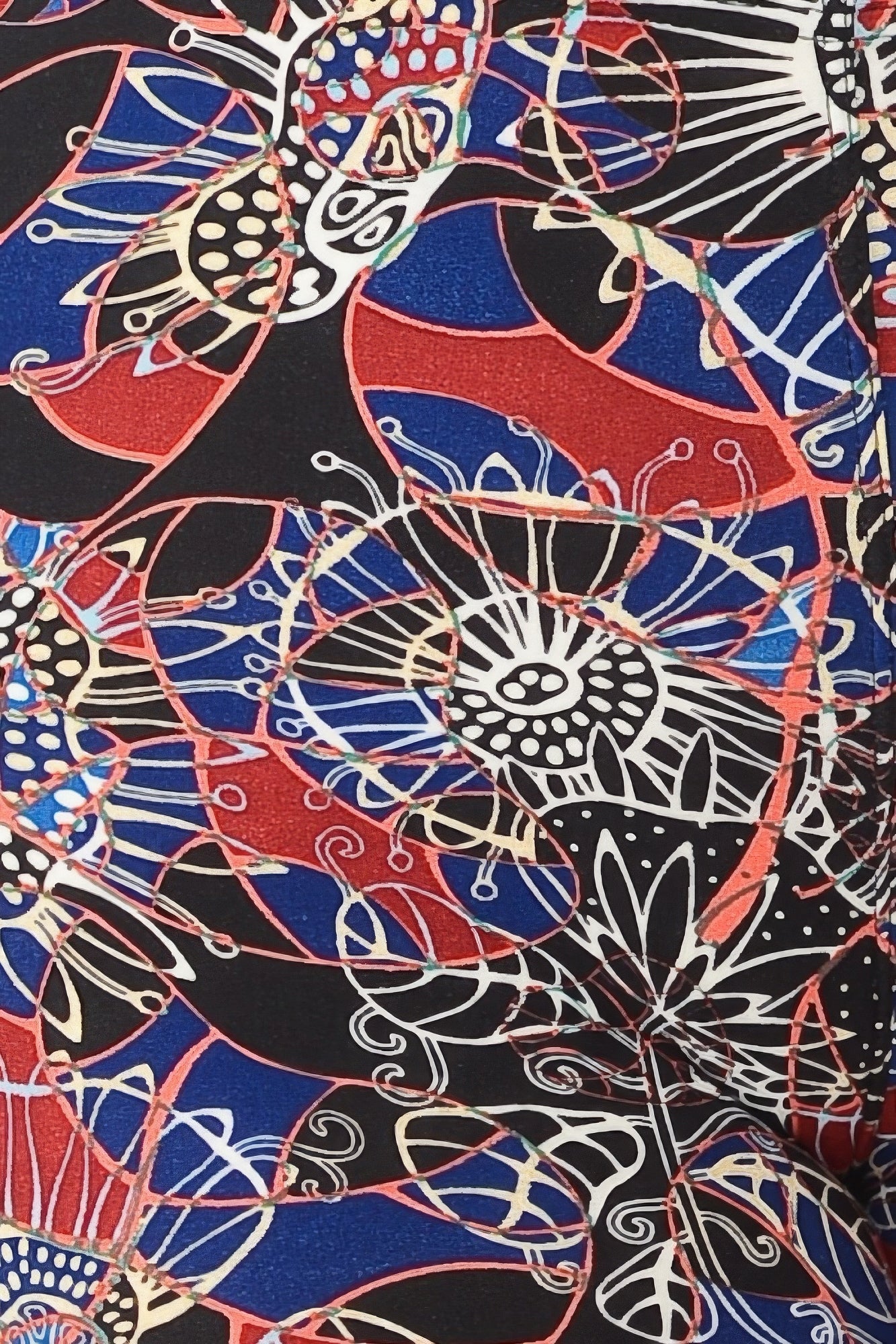 Floral Print High Waist Basic Solid Leggings With 1 Elastic Waistband - That Janis Style