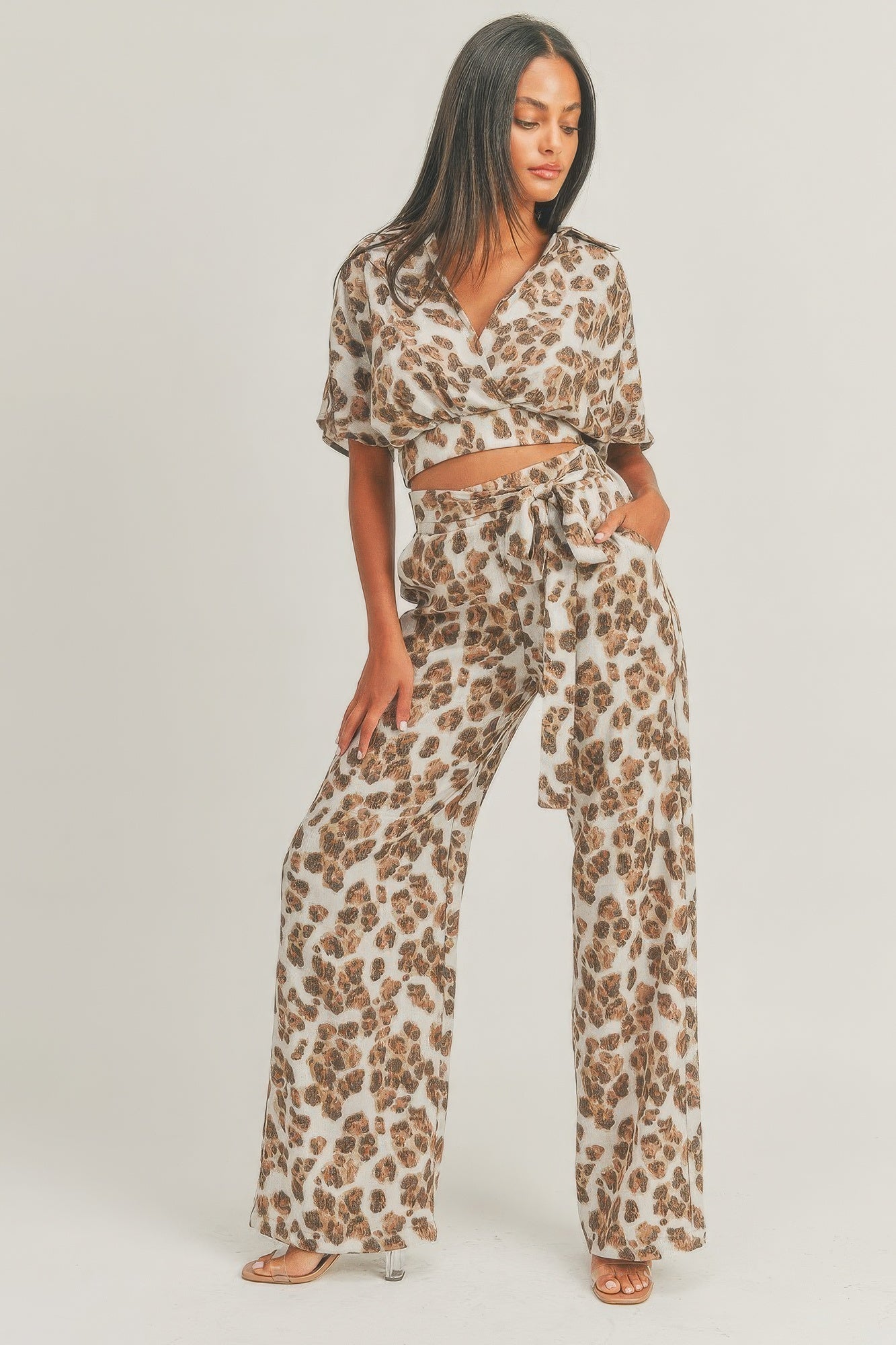Crop Top Animal Print Set - That Janis Style