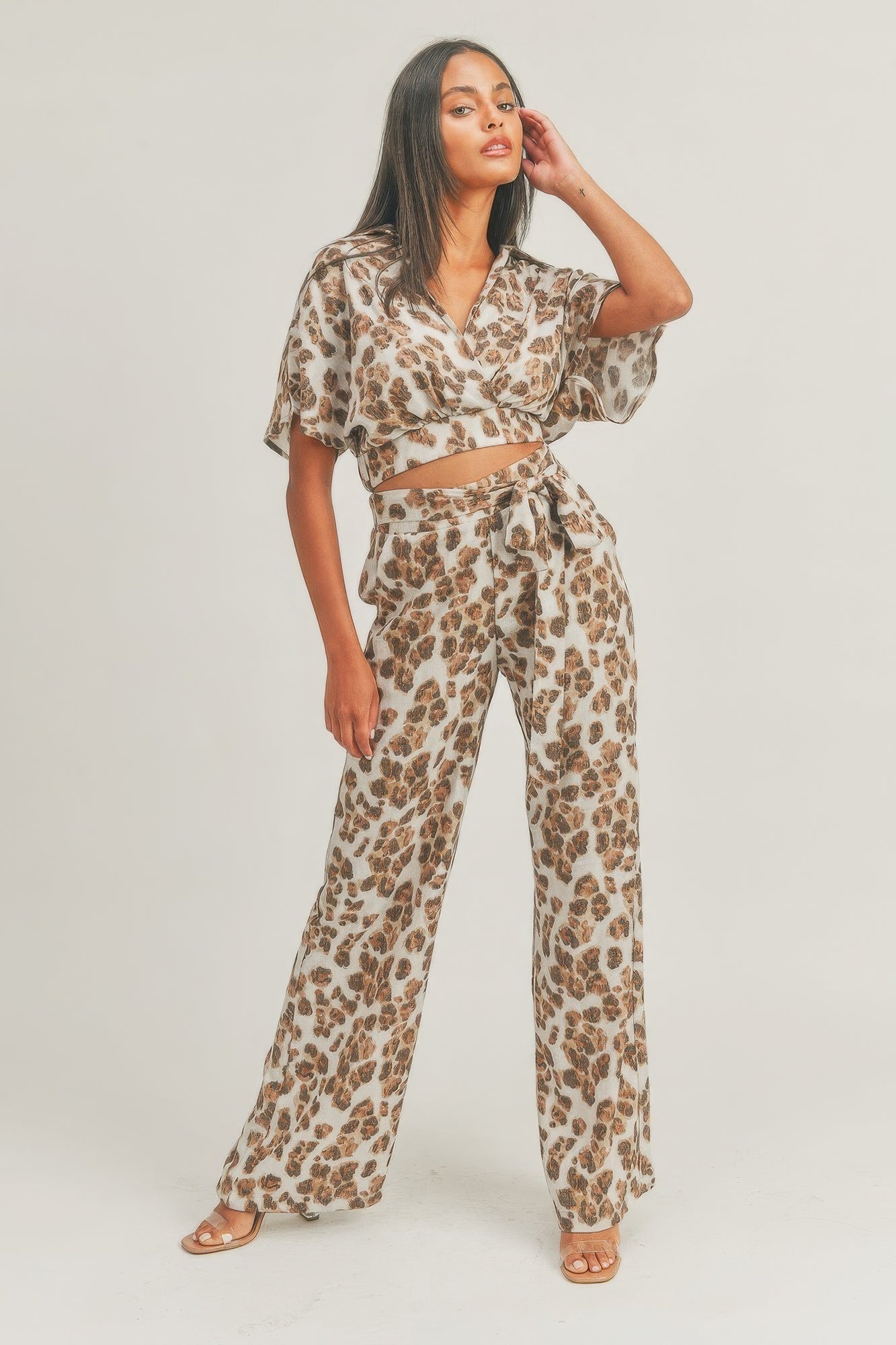 Crop Top Animal Print Set - That Janis Style
