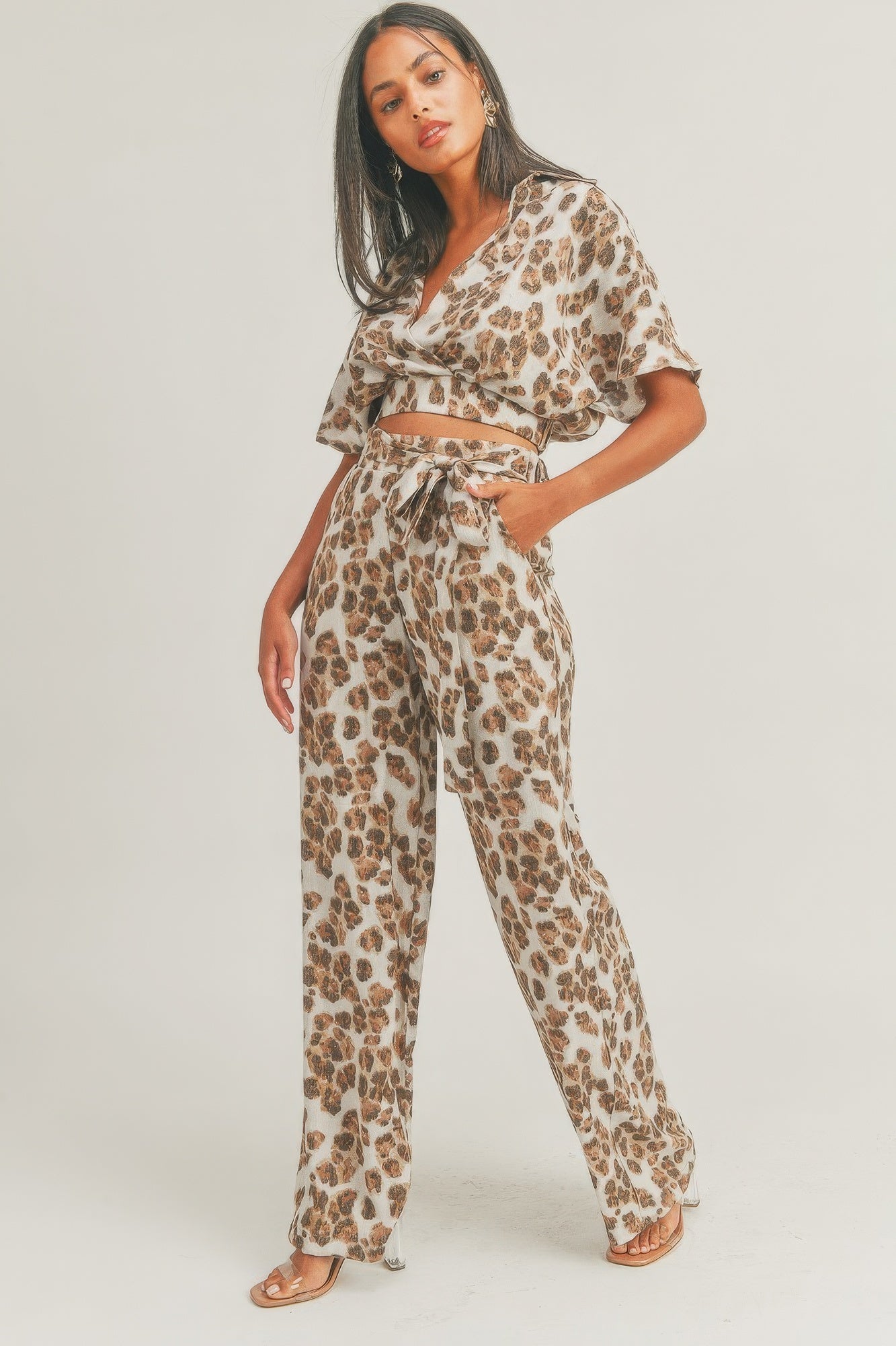 Crop Top Animal Print Set - That Janis Style