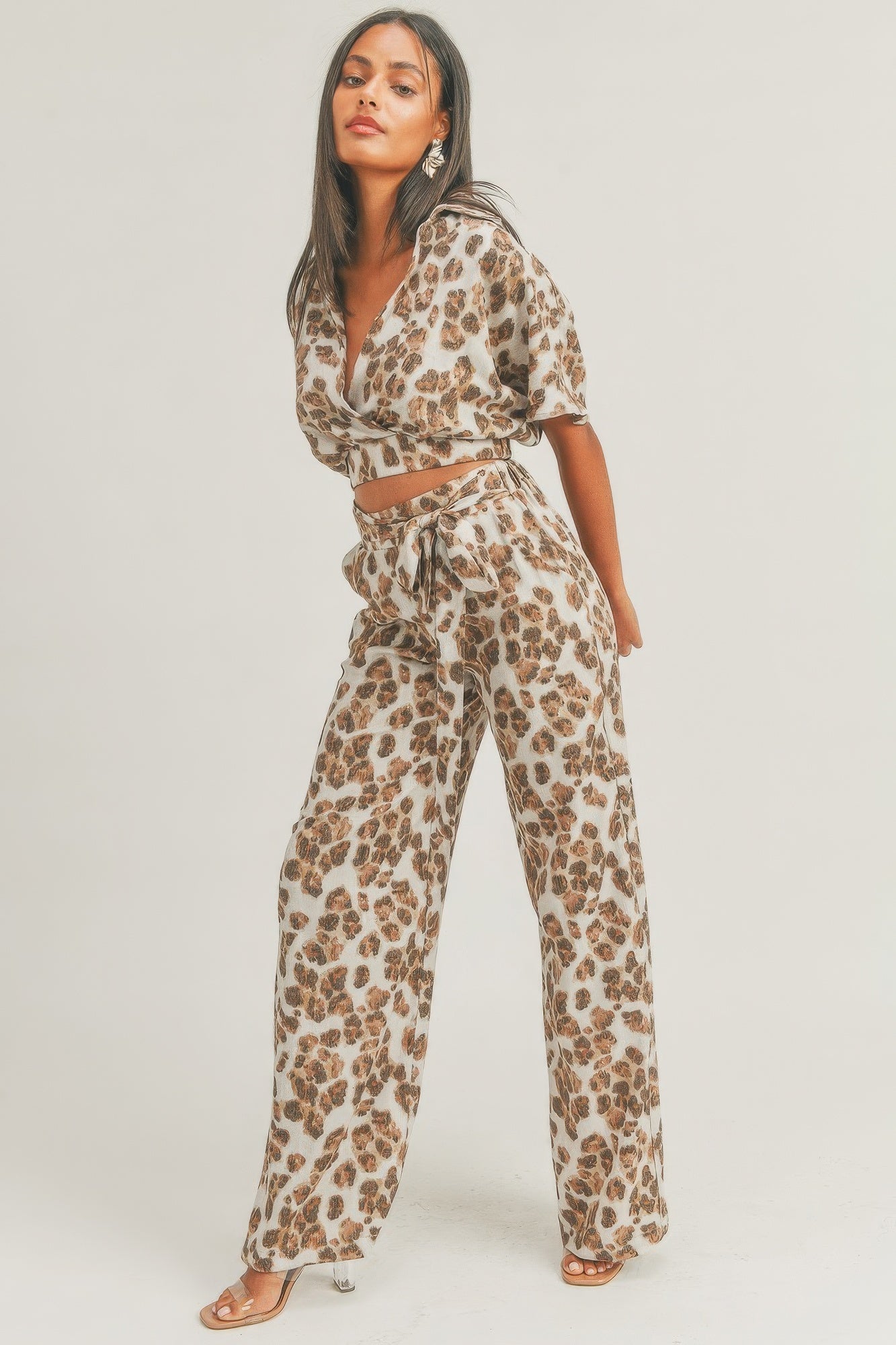 Crop Top Animal Print Set - That Janis Style