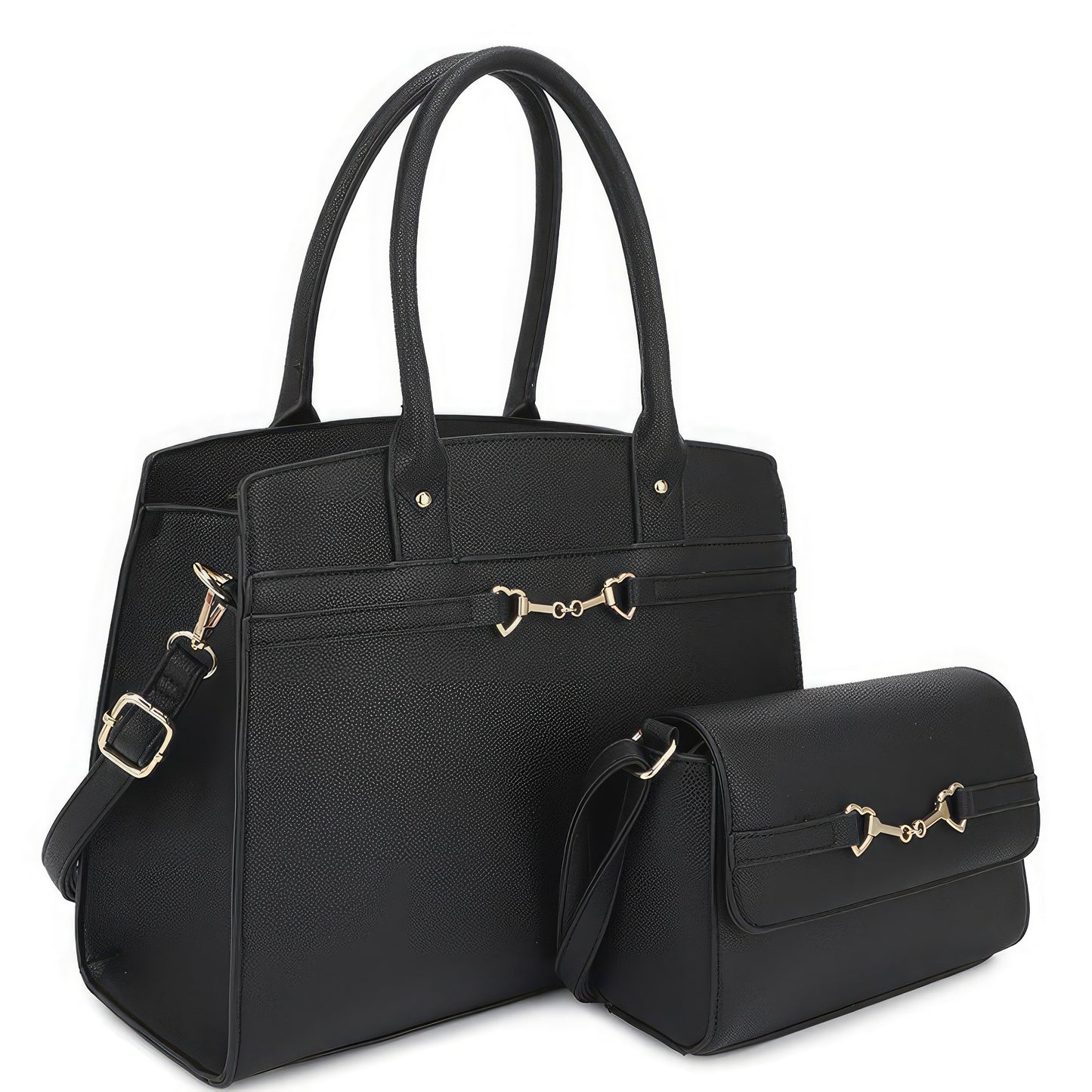 2in1 Matching Design Handle Satchel With Crossbody Bag - That Janis Style