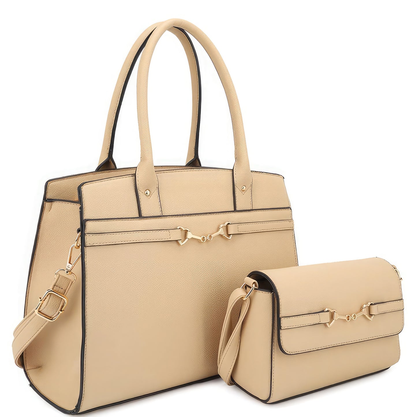 2in1 Matching Design Handle Satchel With Crossbody Bag - That Janis Style