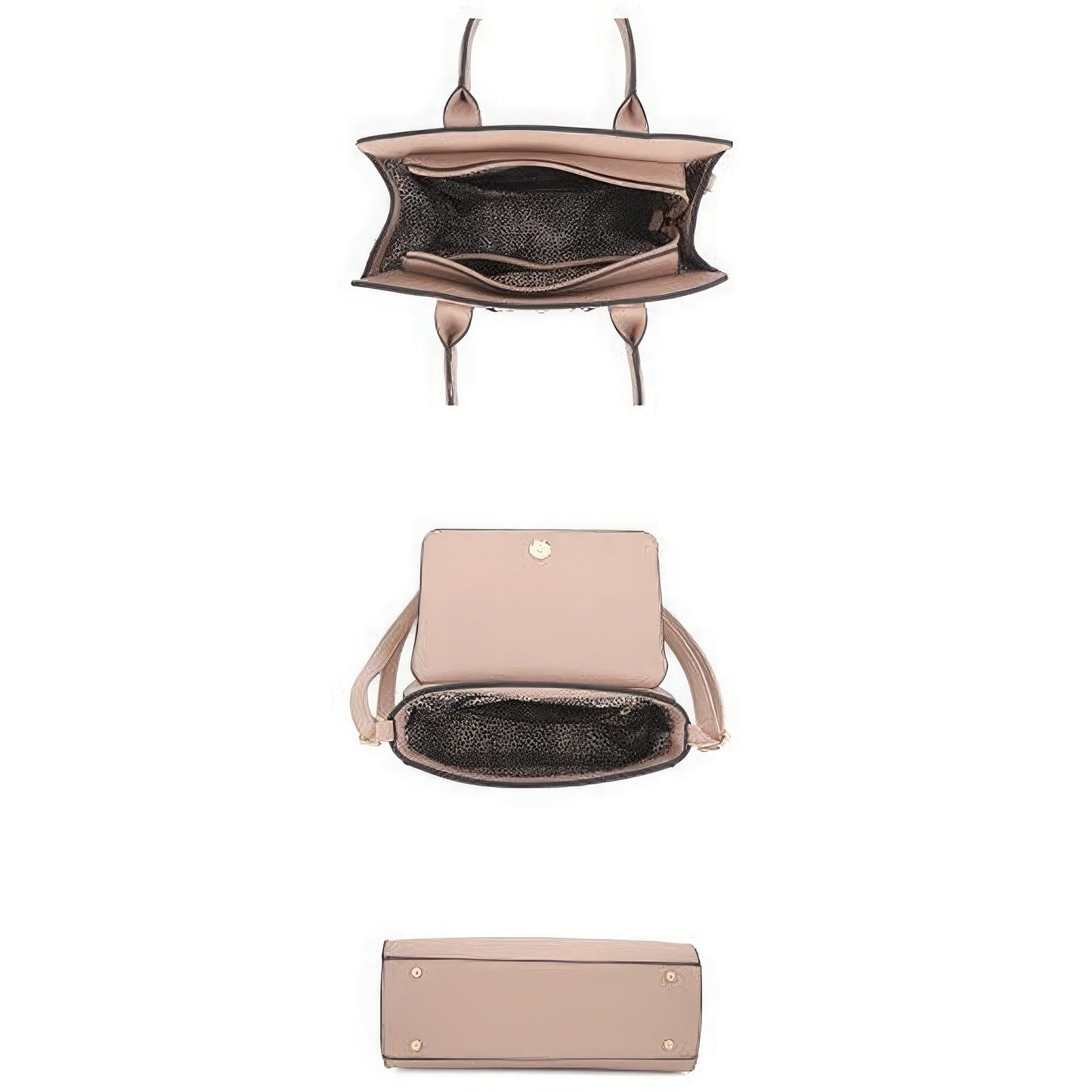 2in1 Matching Design Handle Satchel With Crossbody Bag - That Janis Style