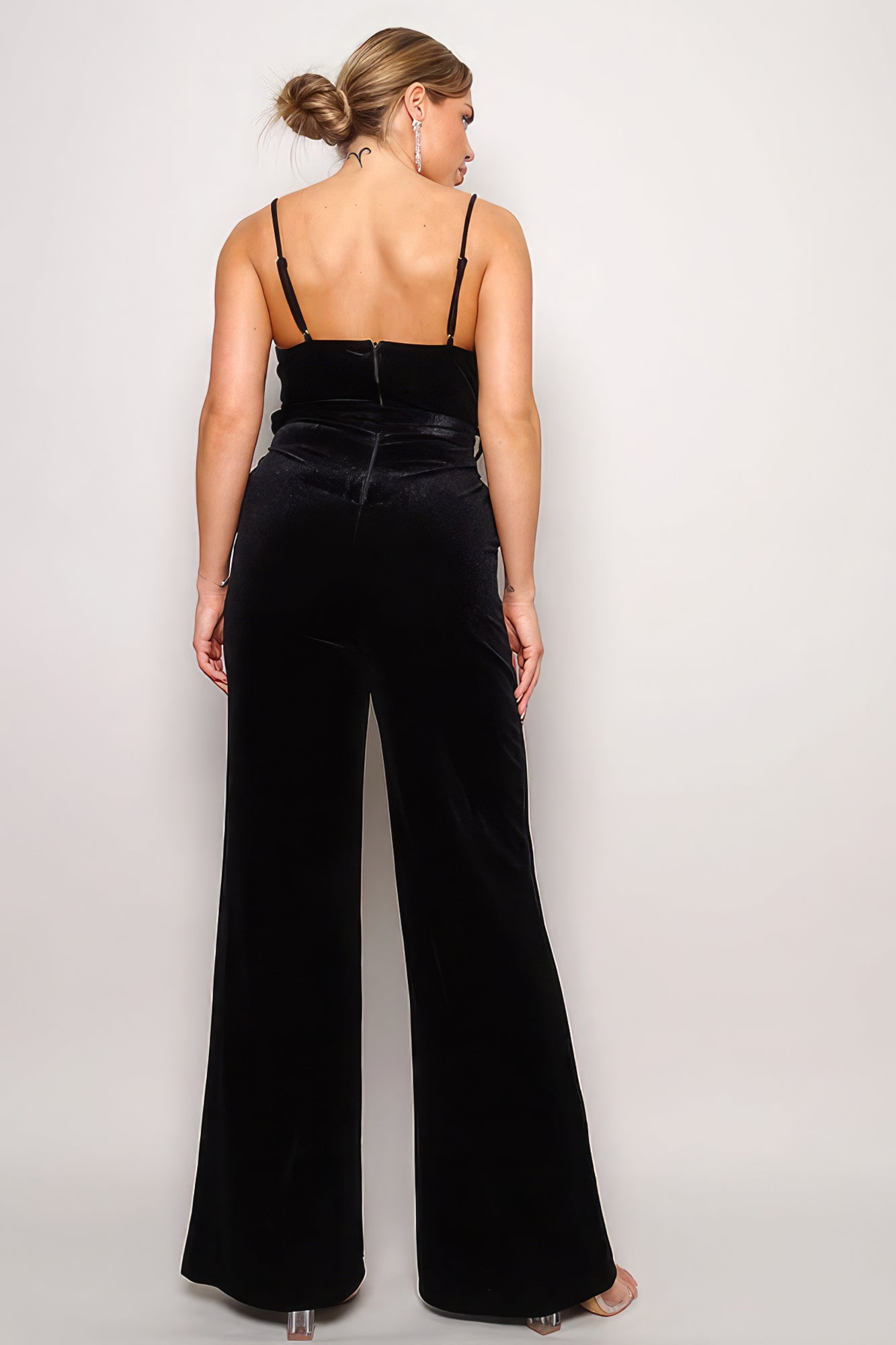 Samba Rhinestone Belt Velvet Jumpsuit - That Janis Style