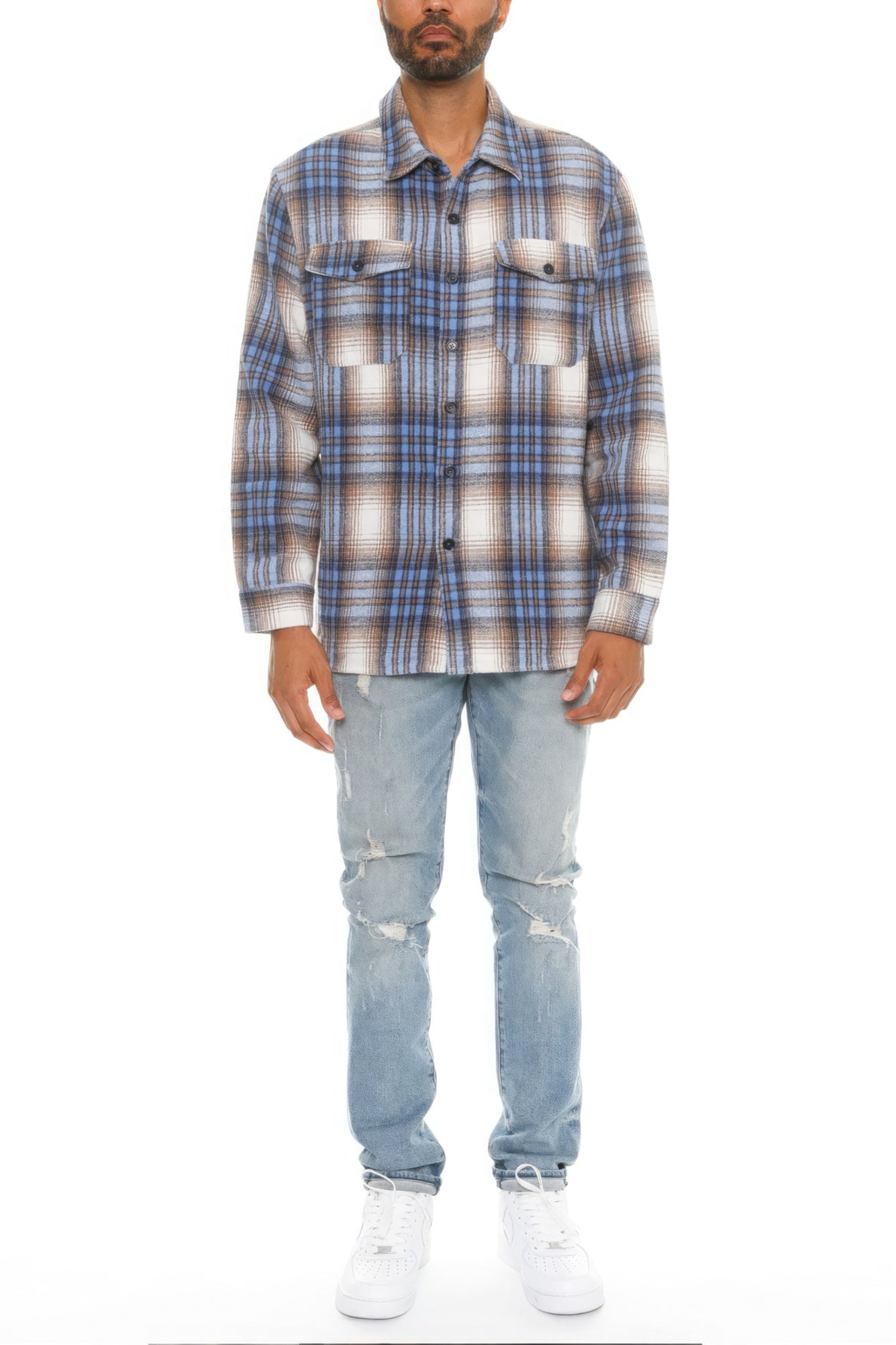 Men's Checkered Soft Flannel Shacket - That Janis Style