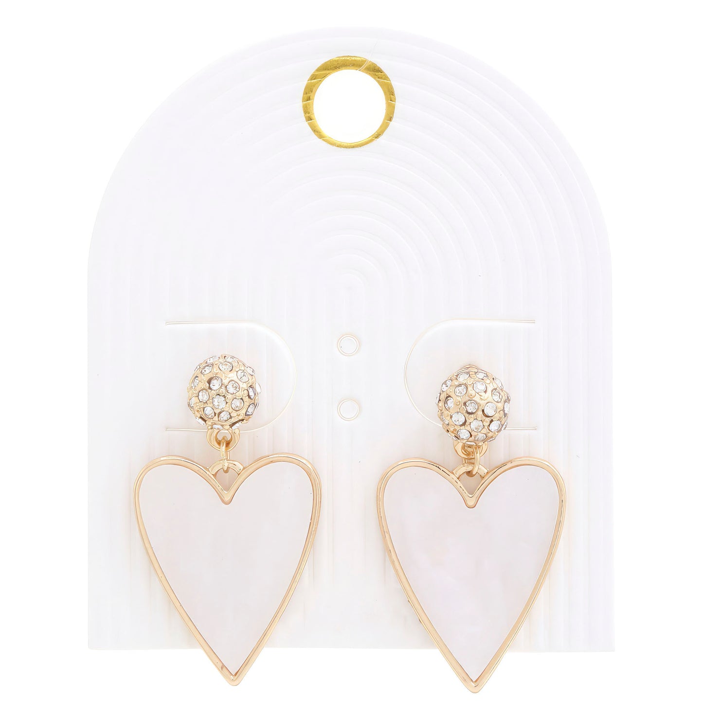 Heart Rhinestone Bead Dangle Earring - That Janis Style