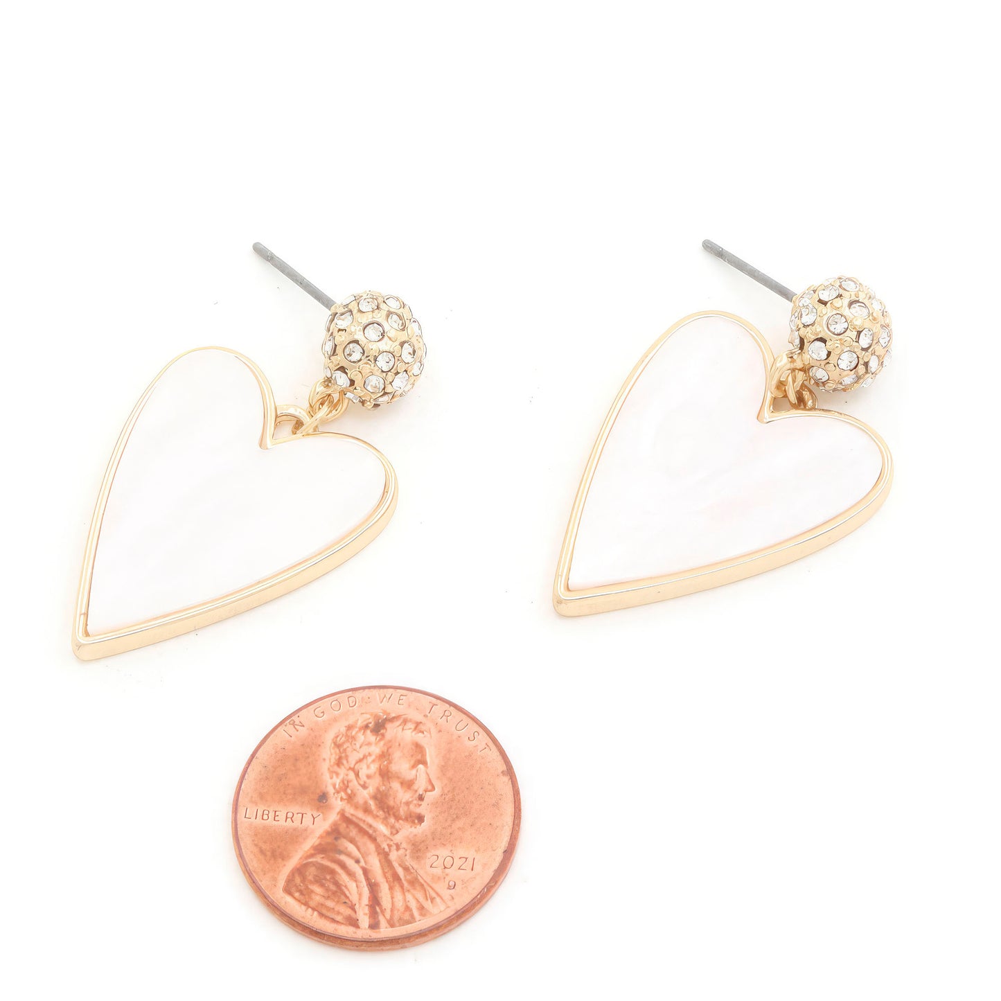 Heart Rhinestone Bead Dangle Earring - That Janis Style