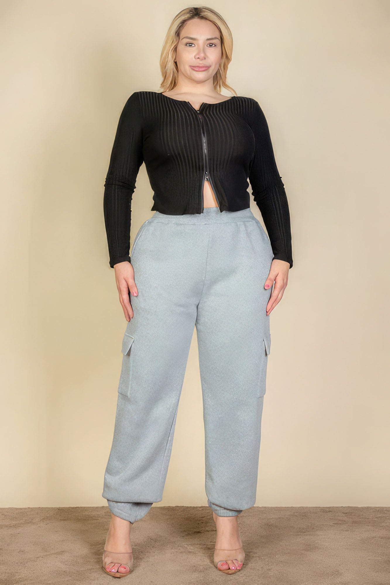 Plus Size Side Pocket Drawstring Waist Sweatpants - That Janis Style