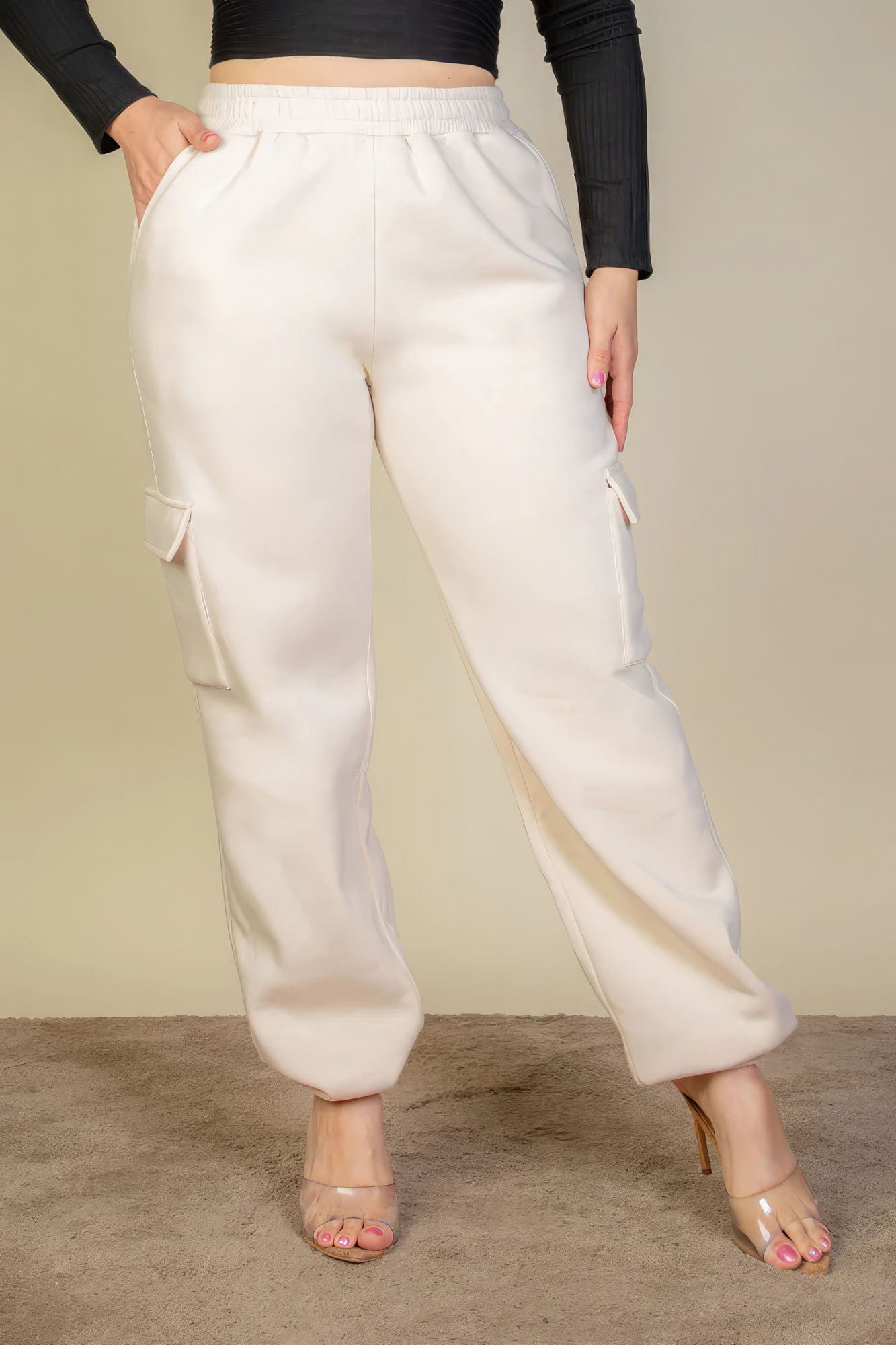 Plus Size Side Pocket Drawstring Waist Sweatpants - That Janis Style