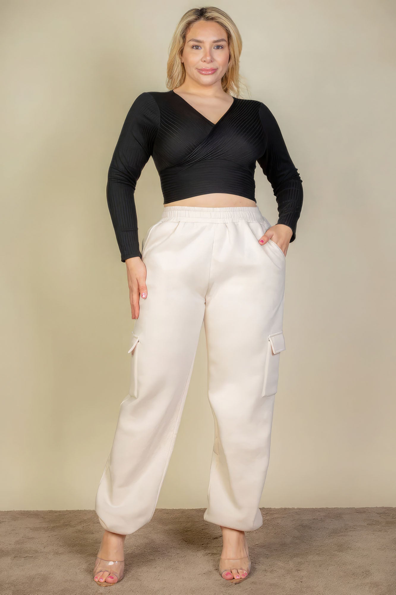 Plus Size Side Pocket Drawstring Waist Sweatpants - That Janis Style