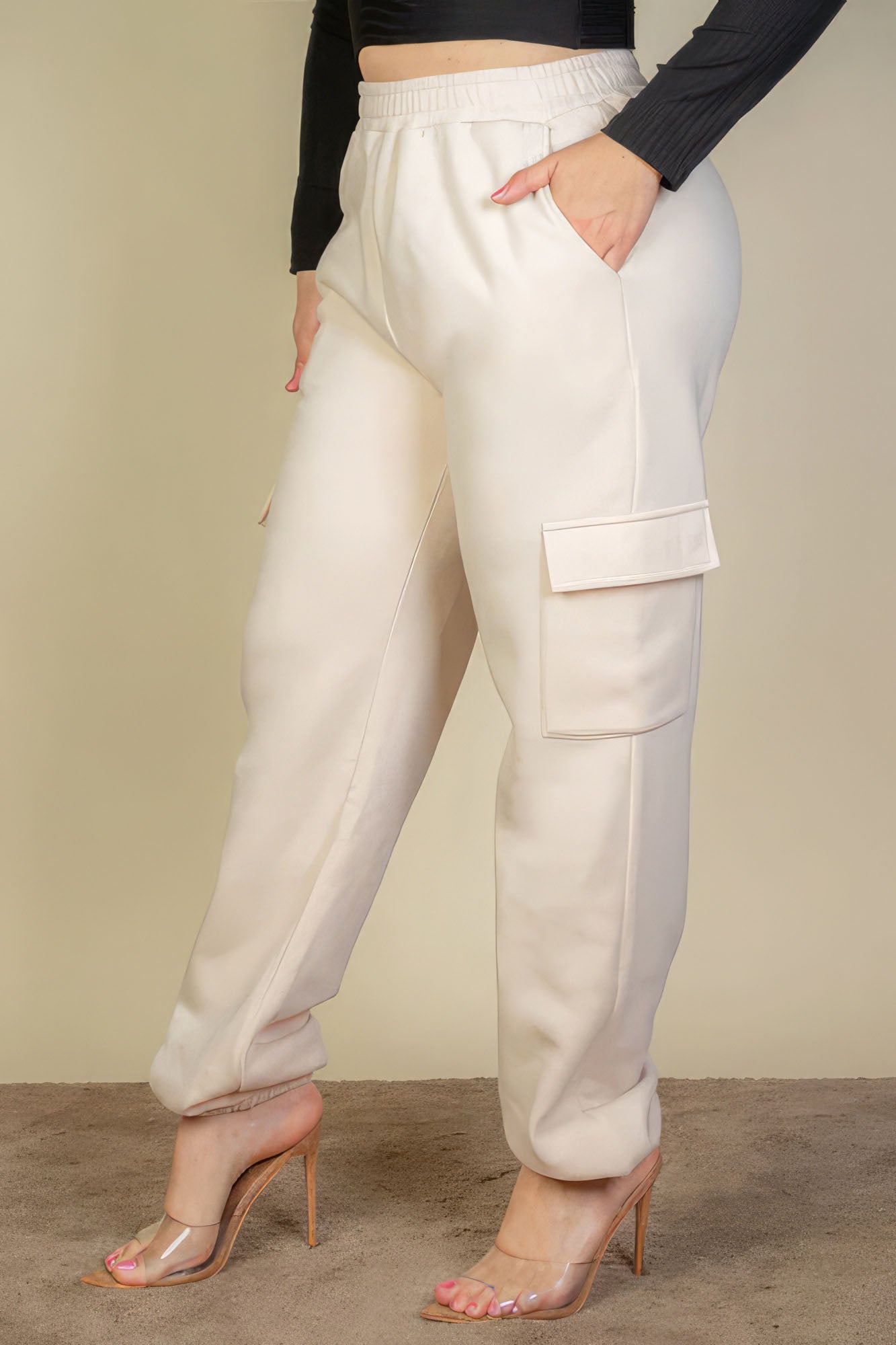 Plus Size Side Pocket Drawstring Waist Sweatpants - That Janis Style