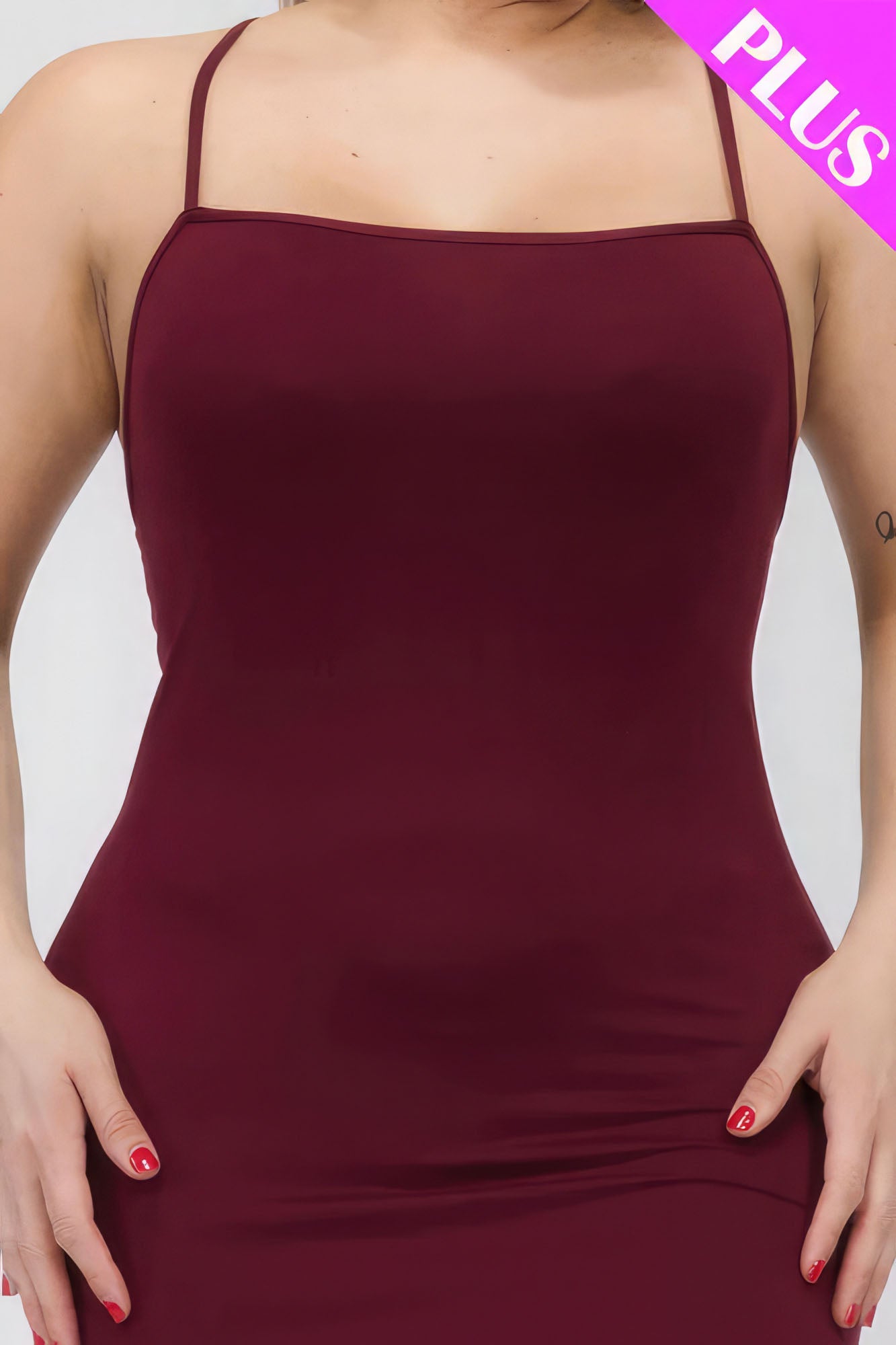 Plus Size Crisscross Back Split Thigh Maxi Dress - That Janis Style