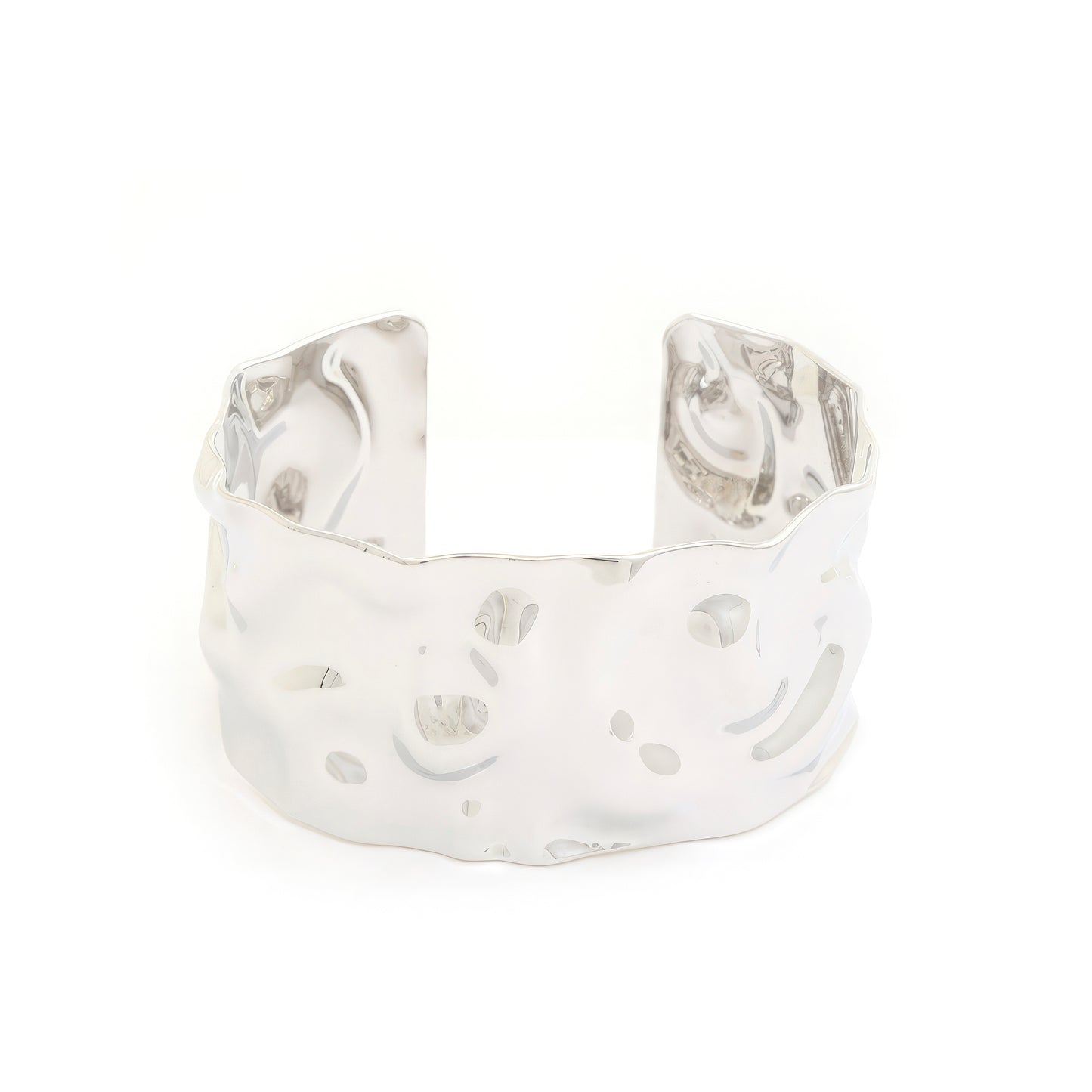 Wide Hammered Metal Cuff Bracelet - That Janis Style