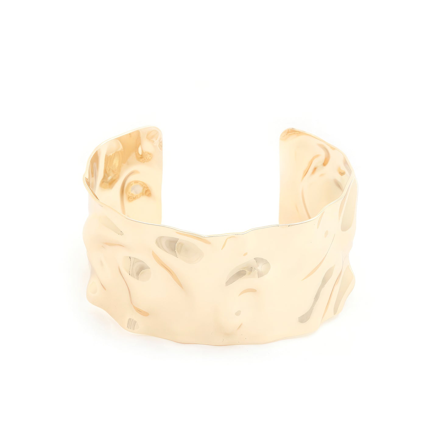 Wide Hammered Metal Cuff Bracelet - That Janis Style
