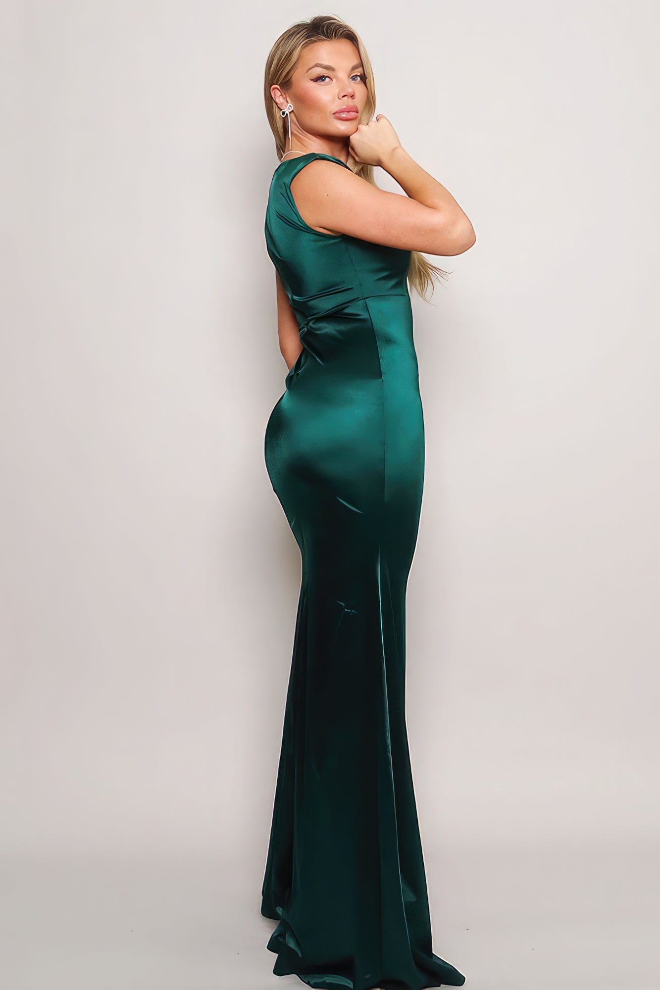 Sleeveless Power Shoulder Slitted Maxi Dress - That Janis Style