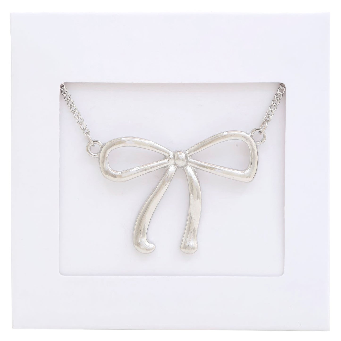 Bow Pendant Metal Necklace - That Janis Style