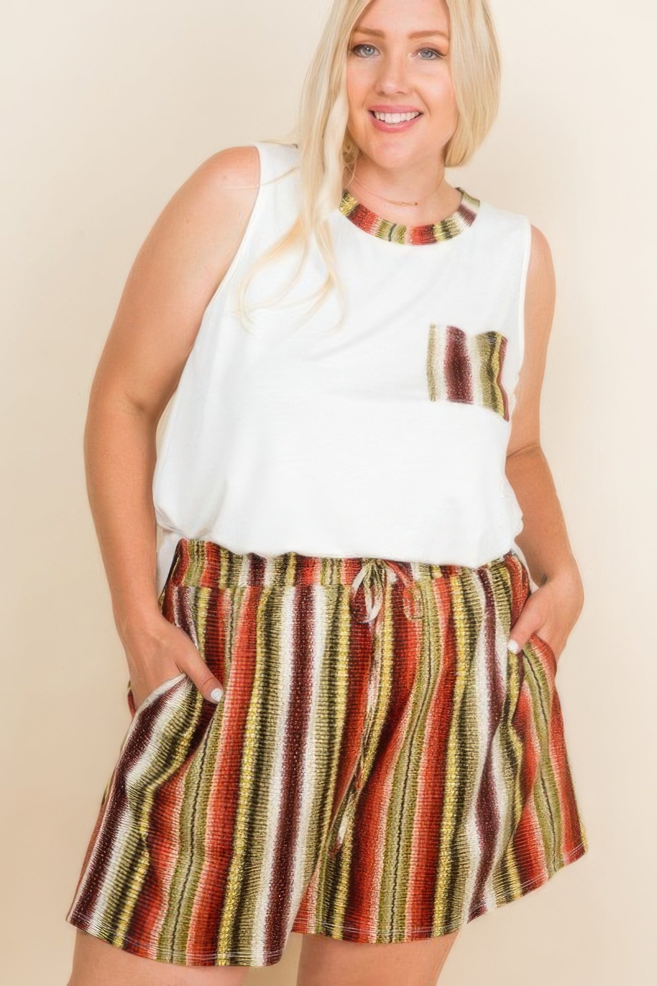 Plus Size Snake Skin Casual Shorts - That Janis Style
