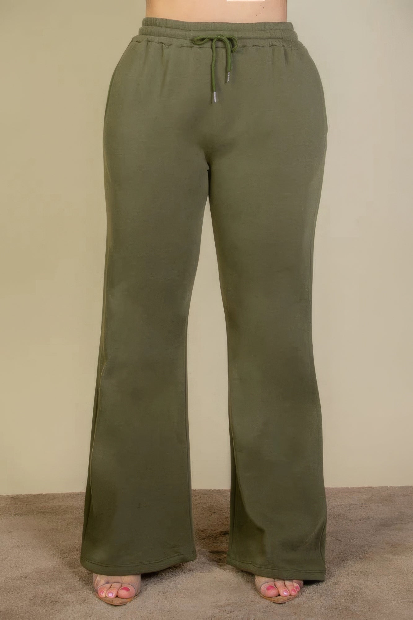 Plus Size Drawstring Waist Slant Pocket Sweatpants - That Janis Style