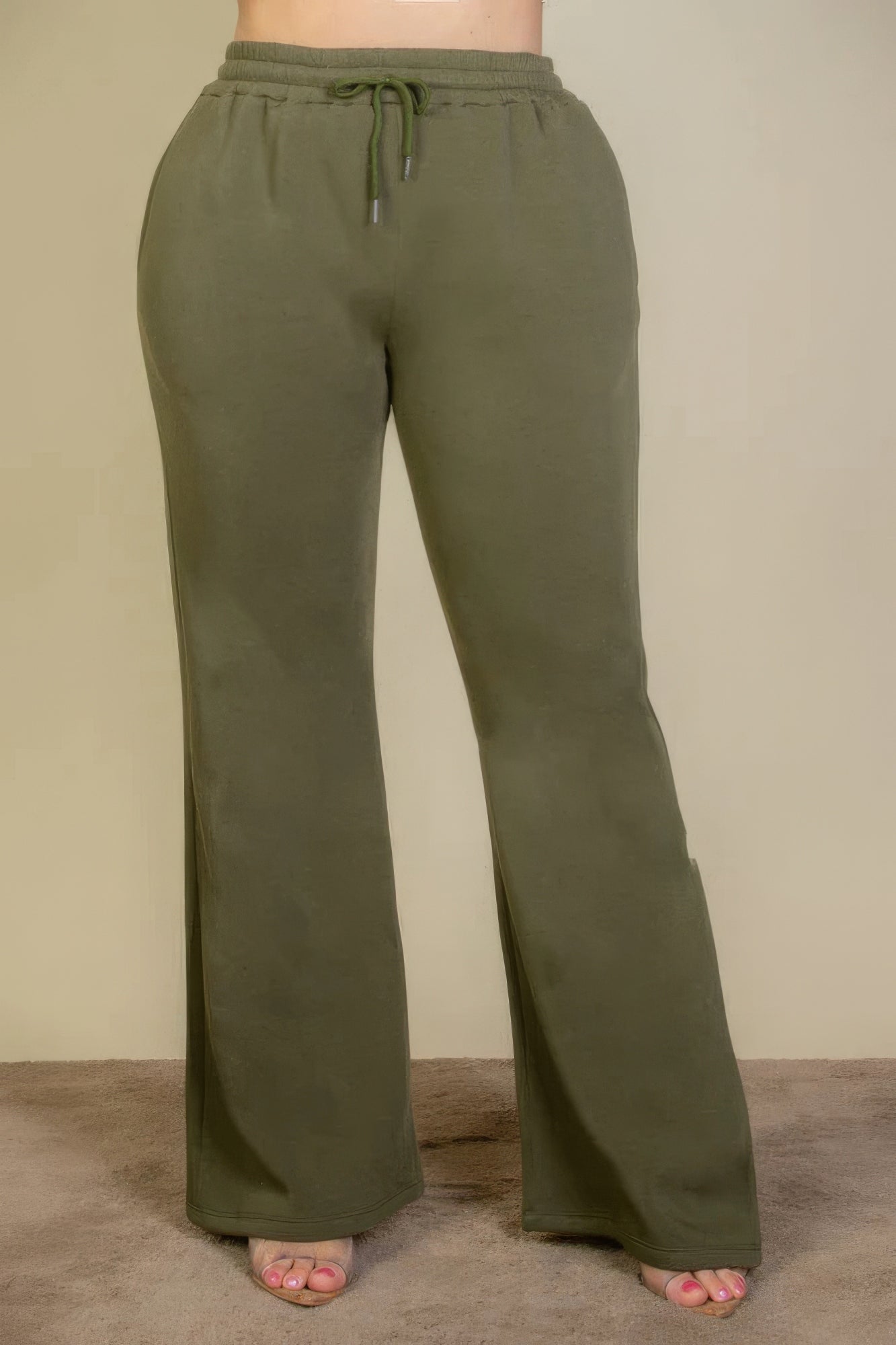 Plus Size Drawstring Waist Slant Pocket Sweatpants - That Janis Style