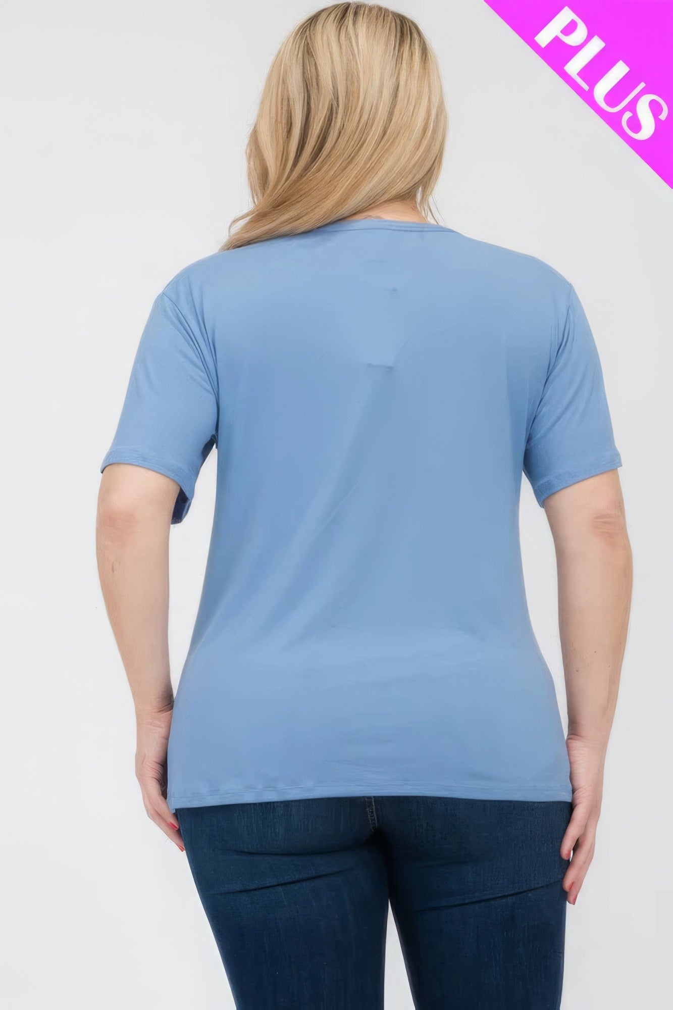 Plus Size Basic Short Sleeve T-shirt - That Janis Style