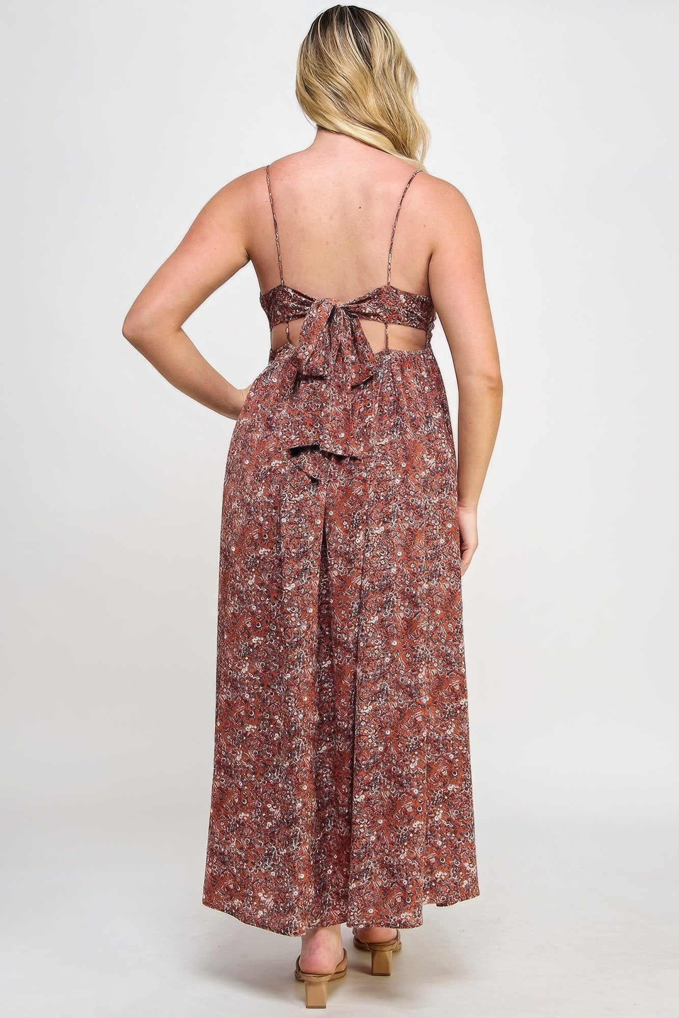 Floral Maxi Dress With Tie Back - That Janis Style