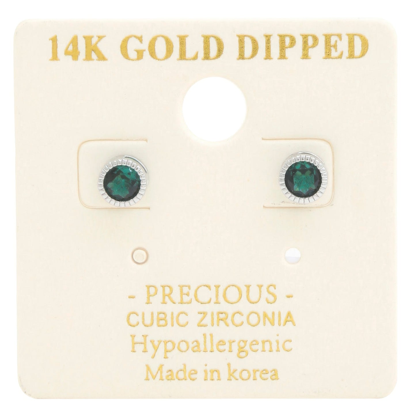 14k Gold Dipped Cz Round Earring - That Janis Style