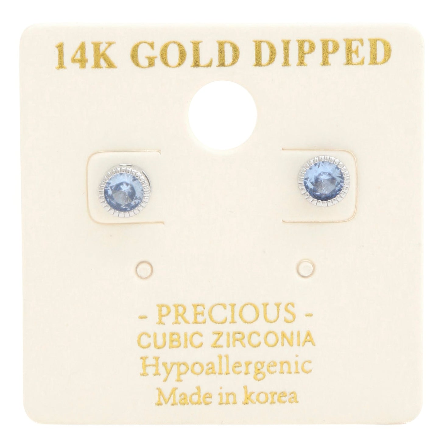 14k Gold Dipped Cz Round Earring - That Janis Style