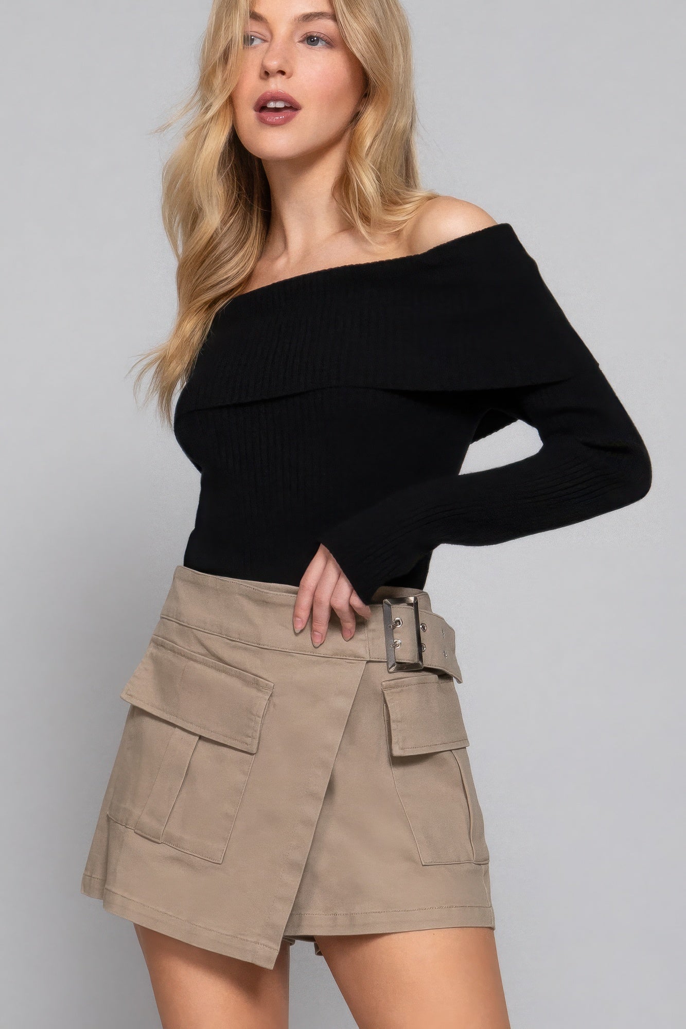 Waist Belted Cargo Skort - That Janis Style