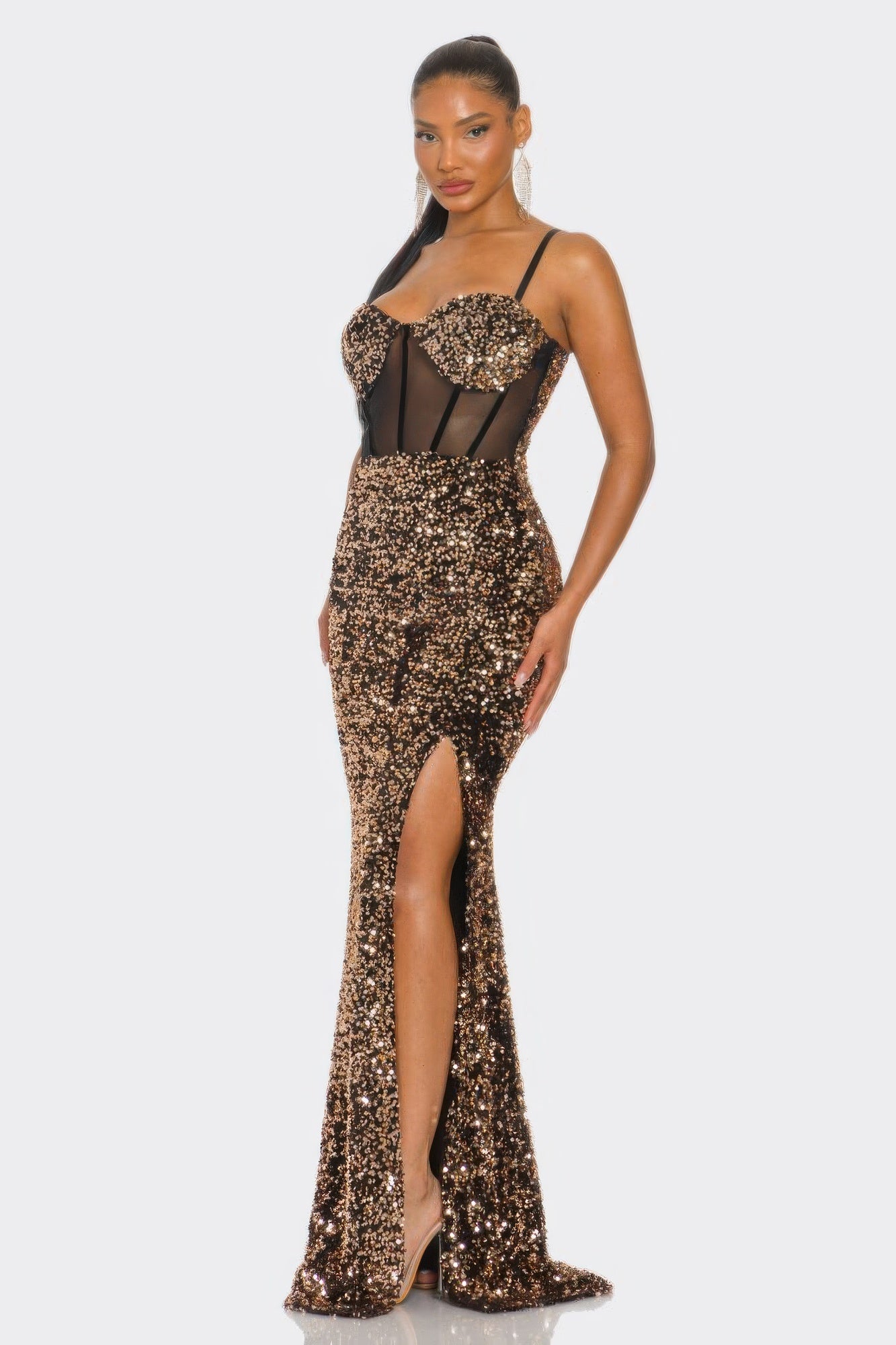 Cecily Teddy Velvet Corset Maxi Dress - That Janis Style