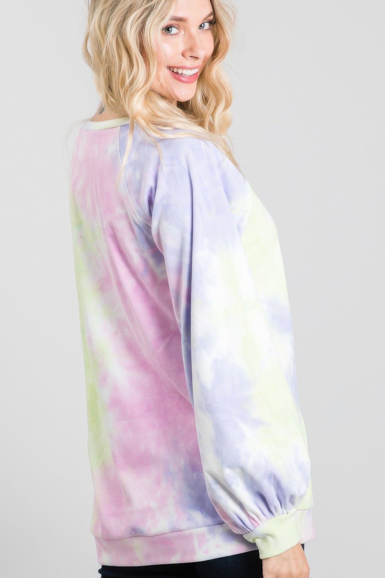 Tie-dye Puff Long Sleeve Top - That Janis Style