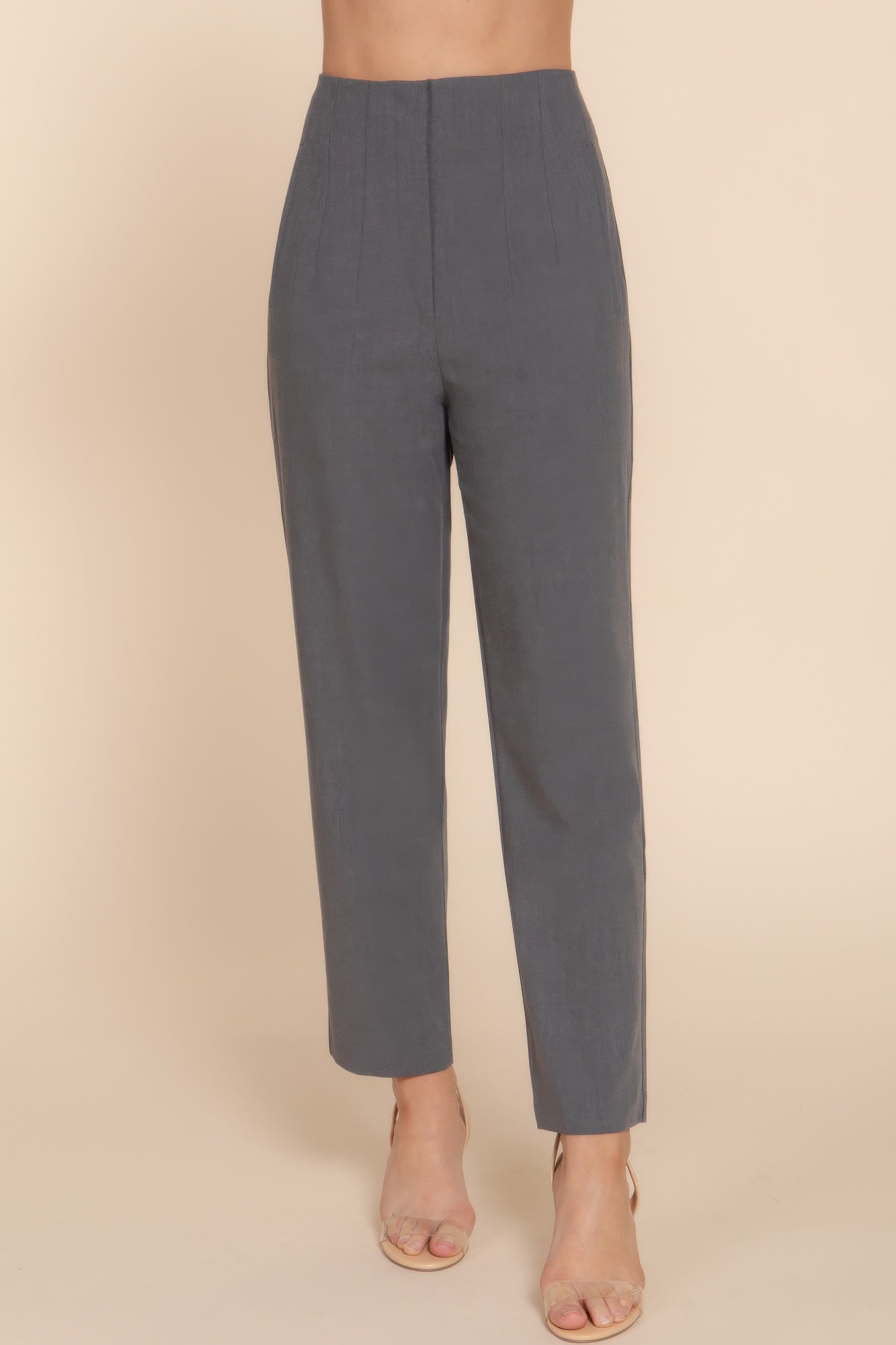 High Waist Pintuck Detail Long Pants - That Janis Style