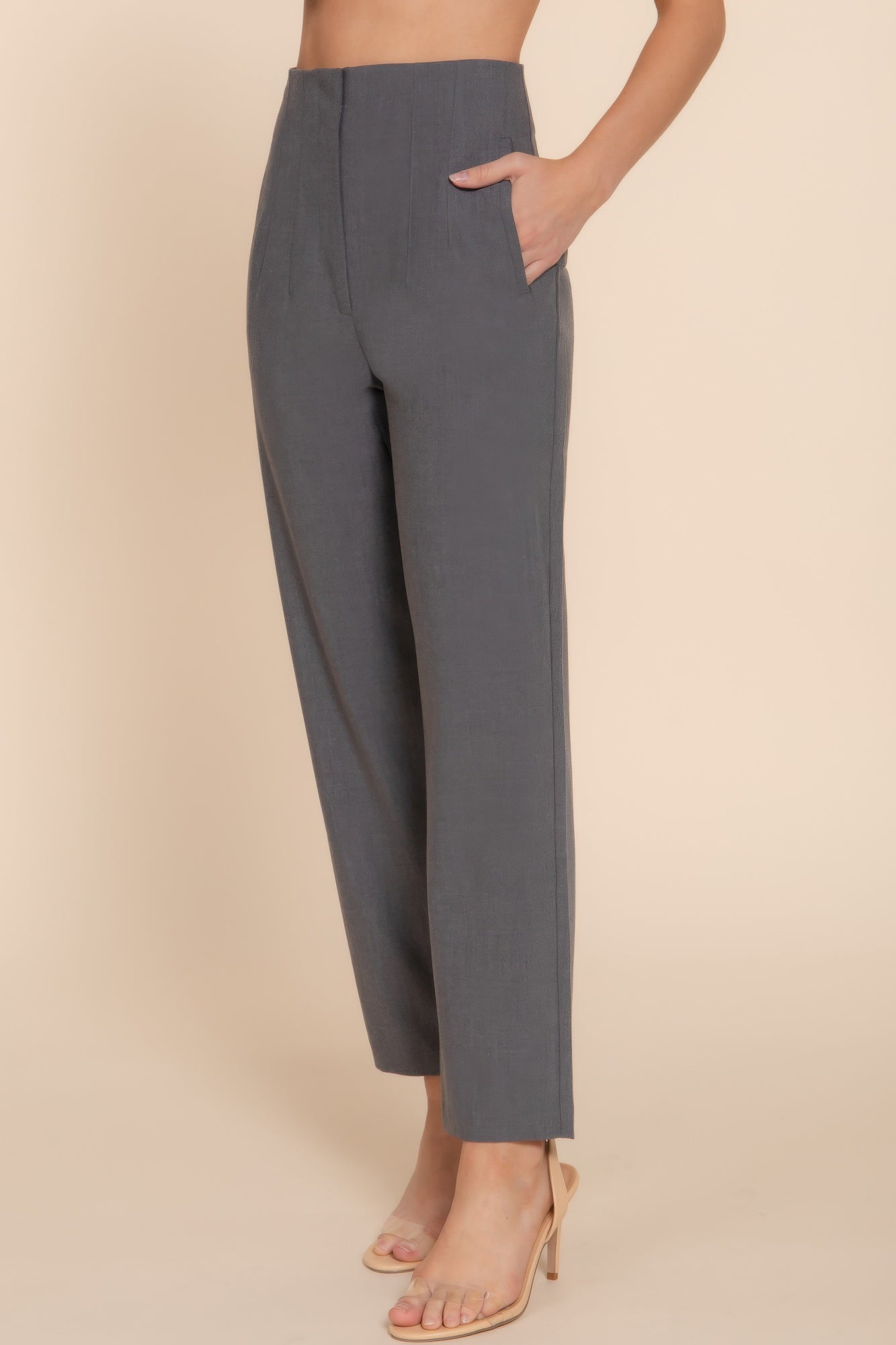 High Waist Pintuck Detail Long Pants - That Janis Style
