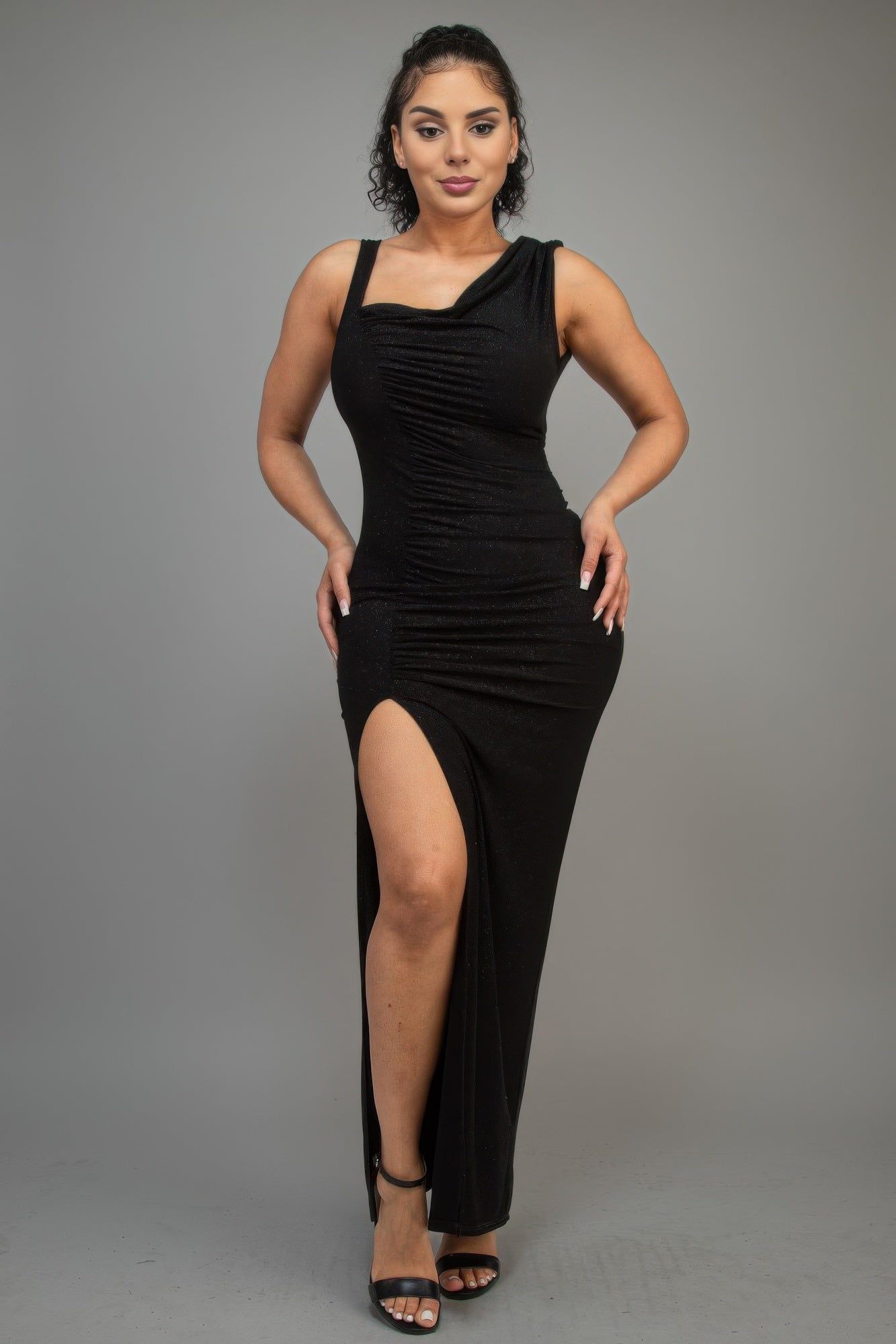 Glitter Slitted Dress - That Janis Style