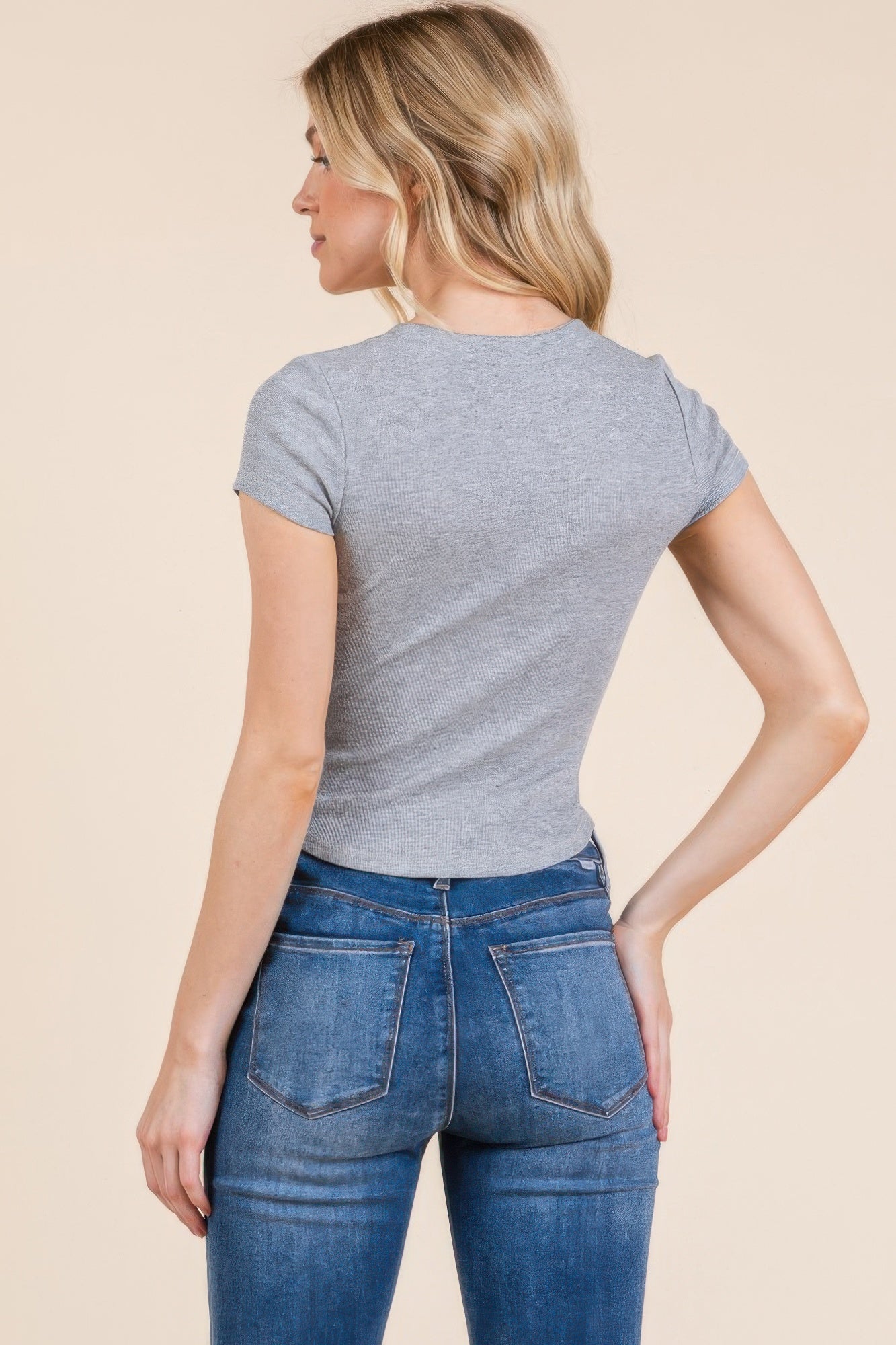 Insert Lace Snap Detail Top W/ Reverse Stitch - That Janis Style