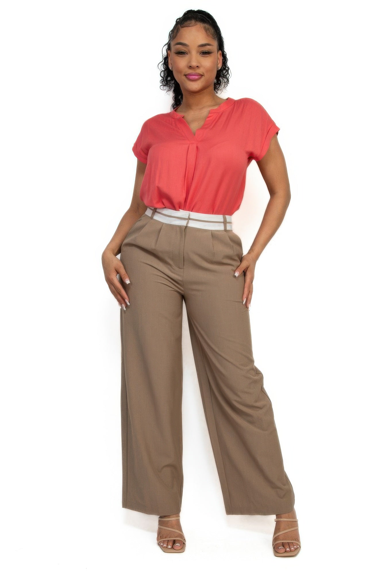Solid V-collared Neck Top - That Janis Style