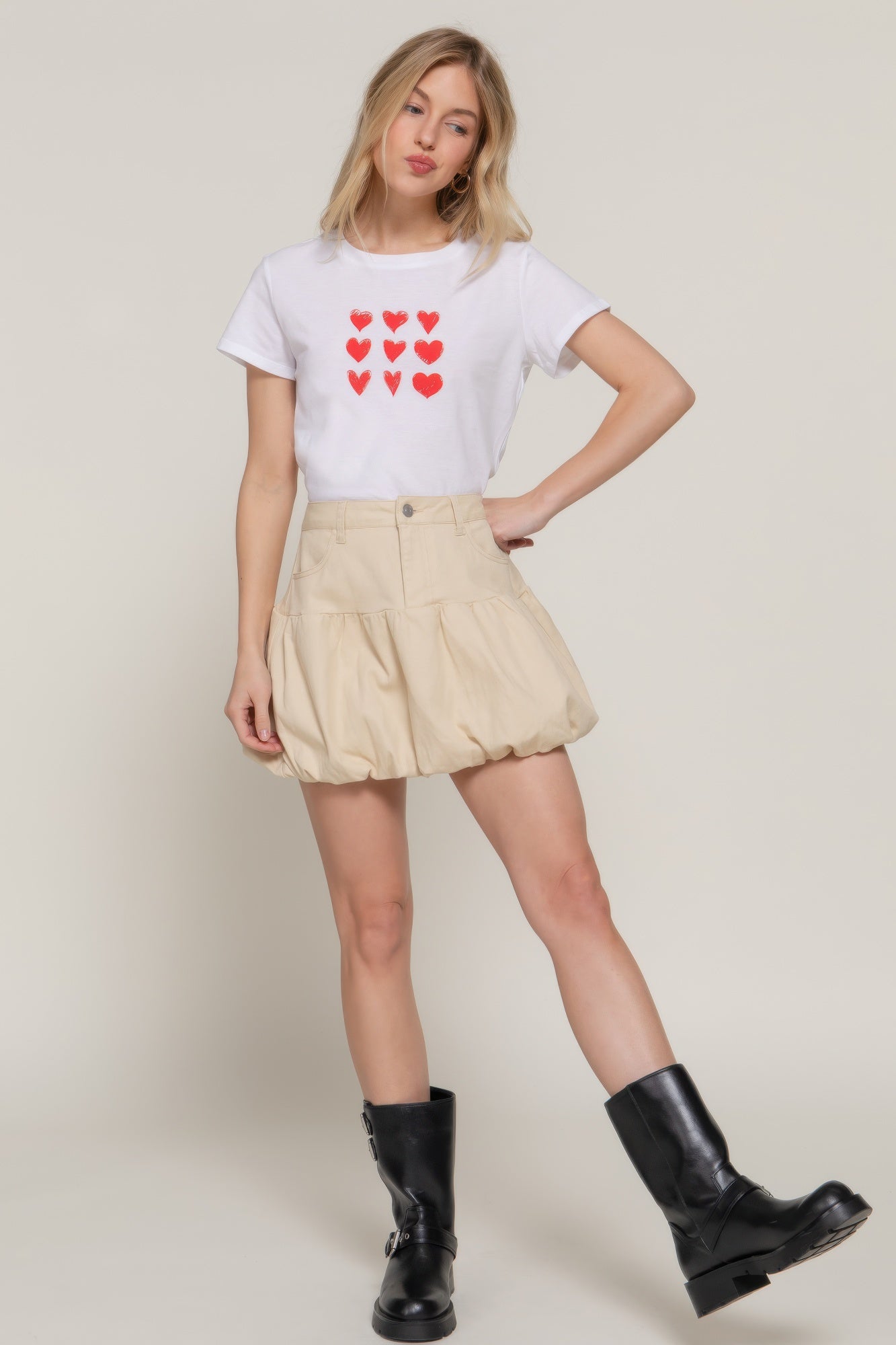 Stretsch Twill Balloon Skirt - That Janis Style