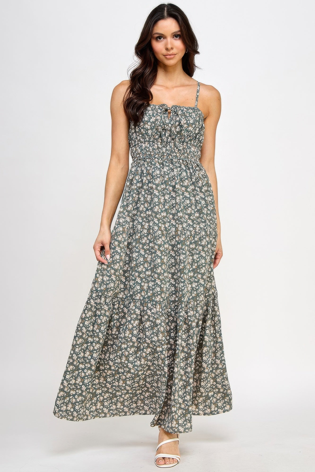 Floral Smocked Ruffle Maxi Dress - That Janis Style