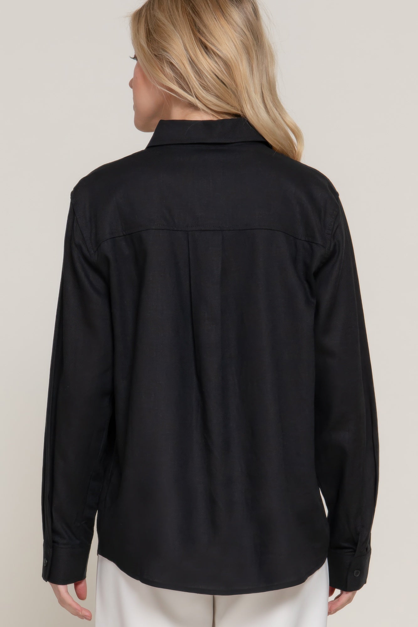 Long Sleeve Linen Blend Shirt - That Janis Style