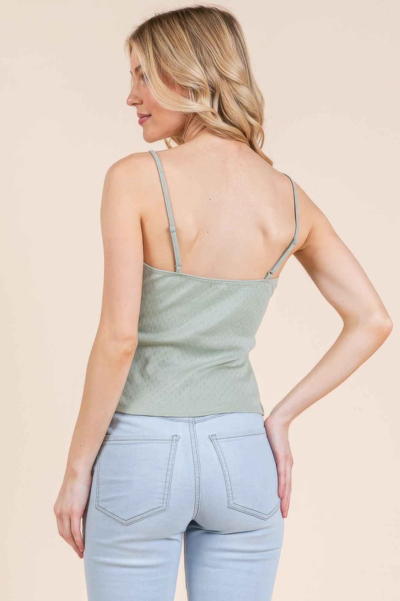 Pointelle W/lace Detail Cami Top - That Janis Style