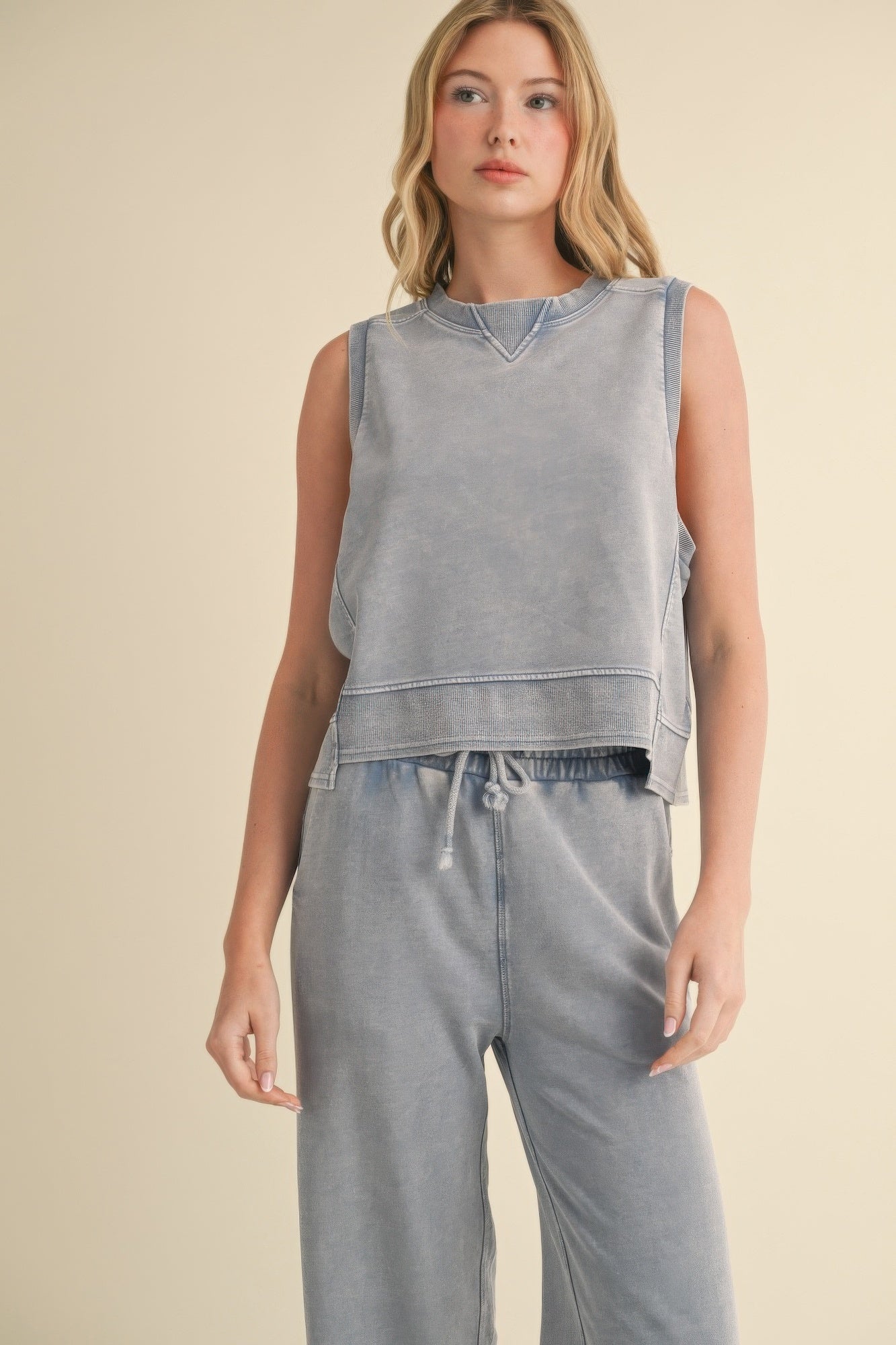 Mineral Wash Sleeveless Top - That Janis Style