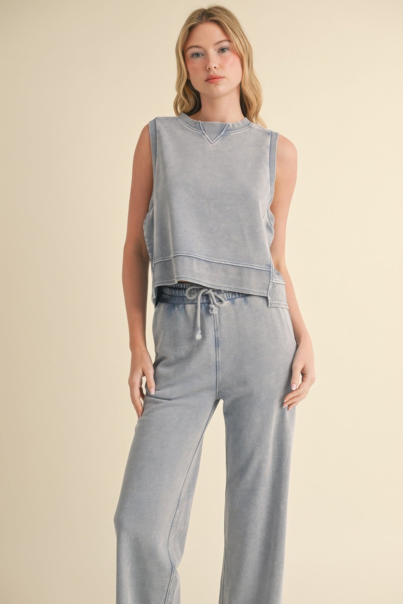 Mineral Wash Sleeveless Top - That Janis Style