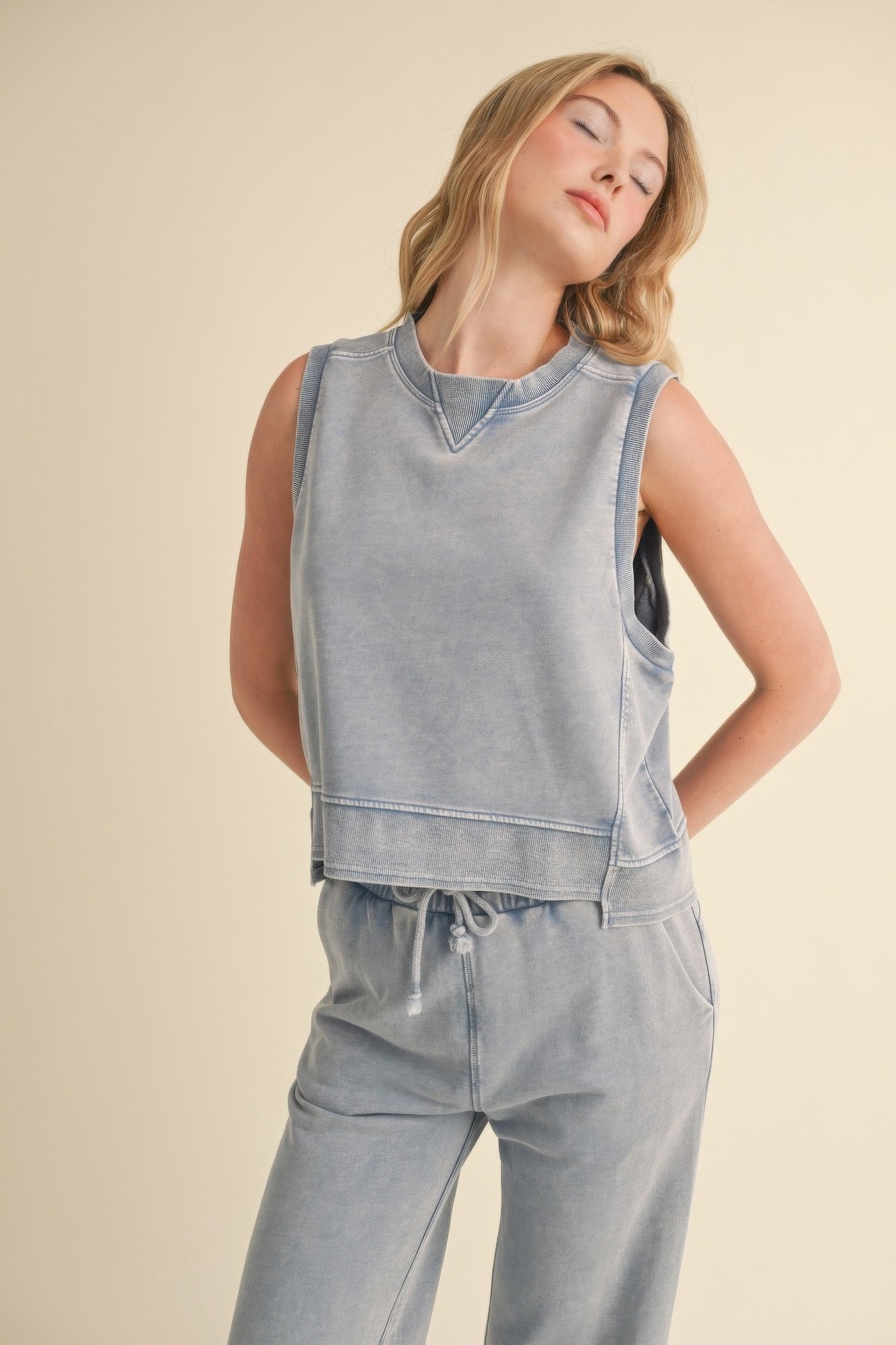 Mineral Wash Sleeveless Top - That Janis Style
